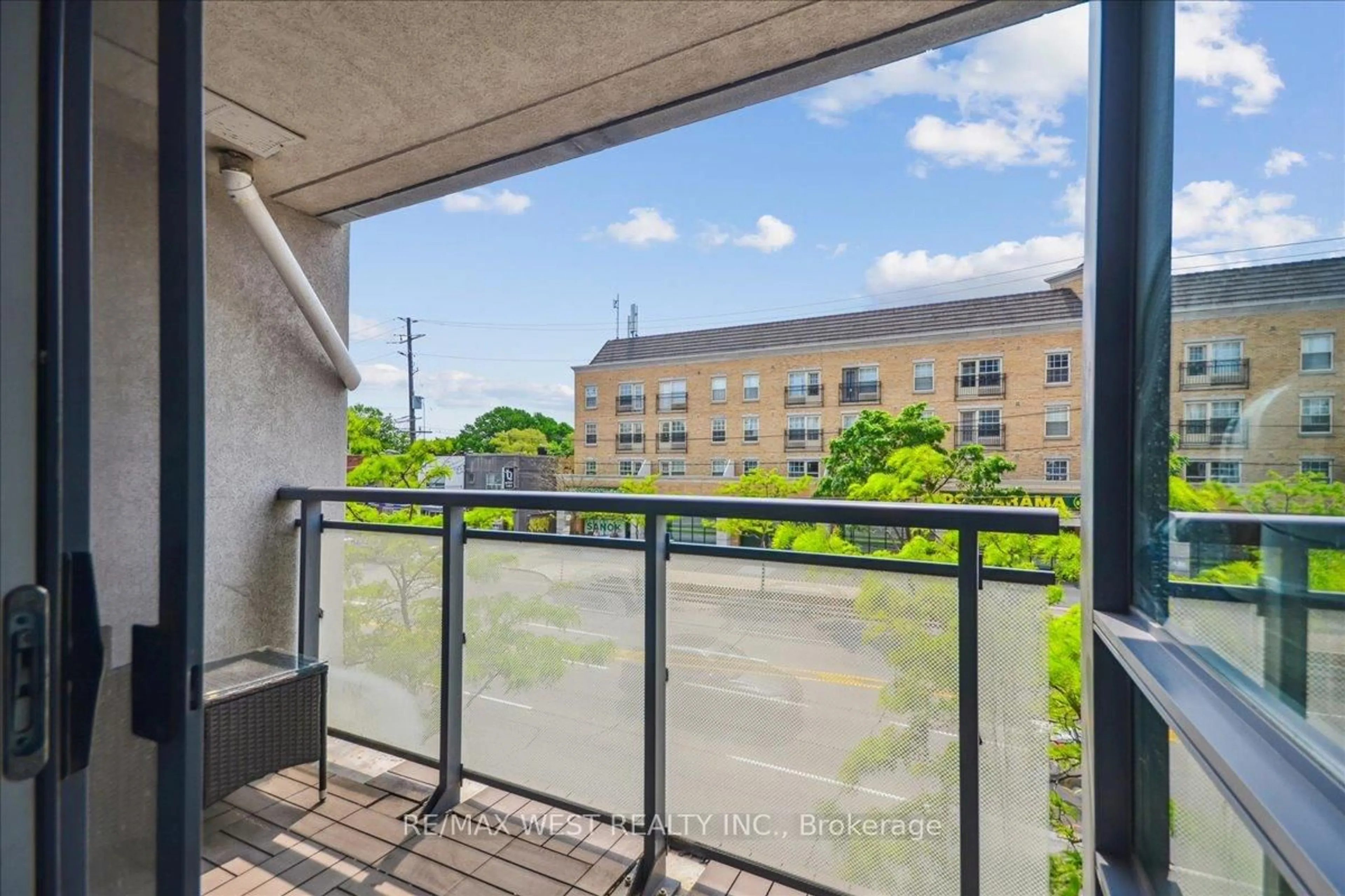 Balcony in the apartment, city buildings view from balcony for 760 The Queens Way #212, Toronto Ontario M8Z 0E1