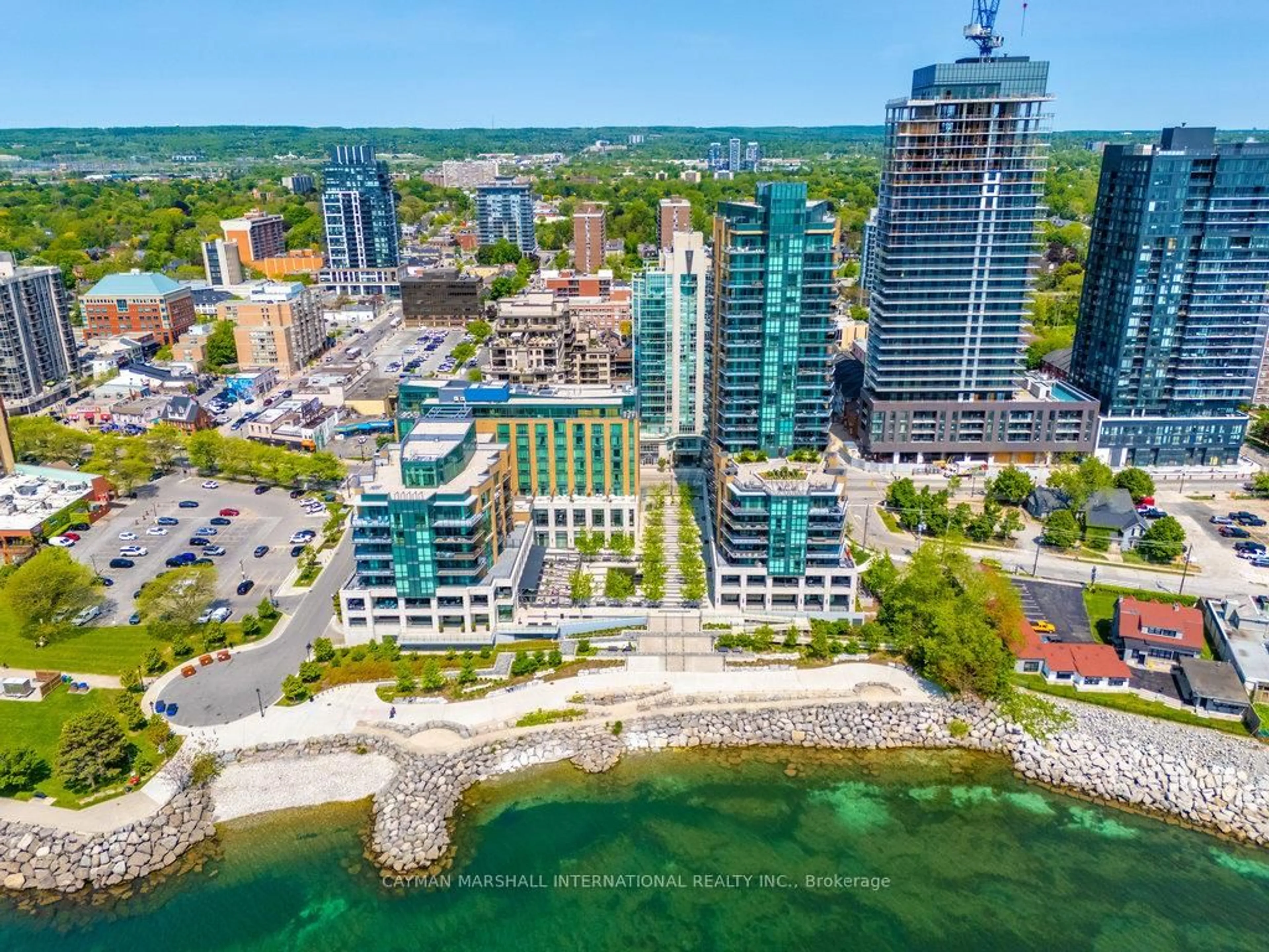 A pic from outside/outdoor area/front of a property/back of a property/a pic from drone, water/lake/river/ocean view for 2060 Lakeshore Rd #2101, Burlington Ontario L7R 0G2