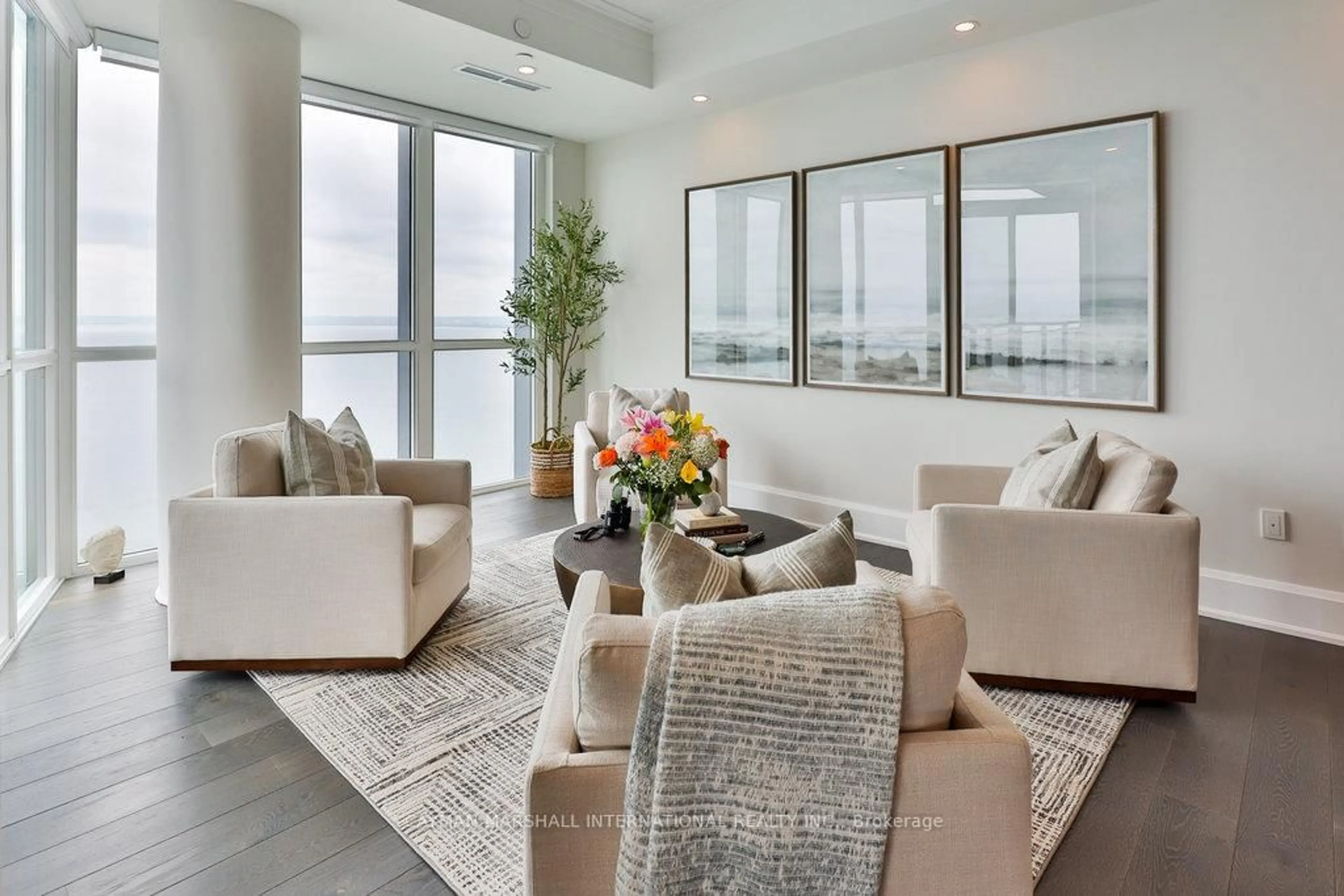 Living room with furniture, unknown for 2060 Lakeshore Rd #2101, Burlington Ontario L7R 0G2