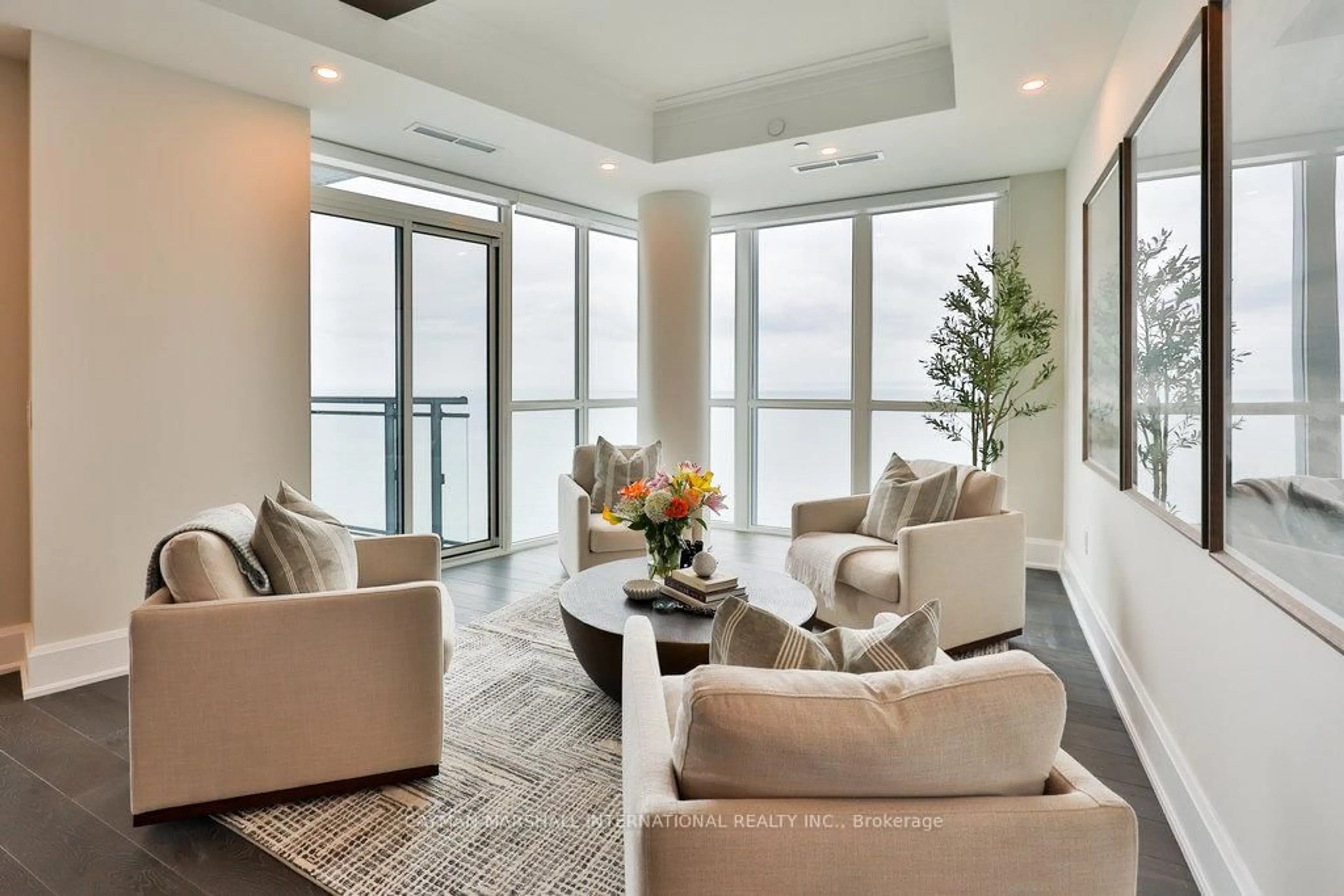 Living room with furniture, unknown for 2060 Lakeshore Rd #2101, Burlington Ontario L7R 0G2