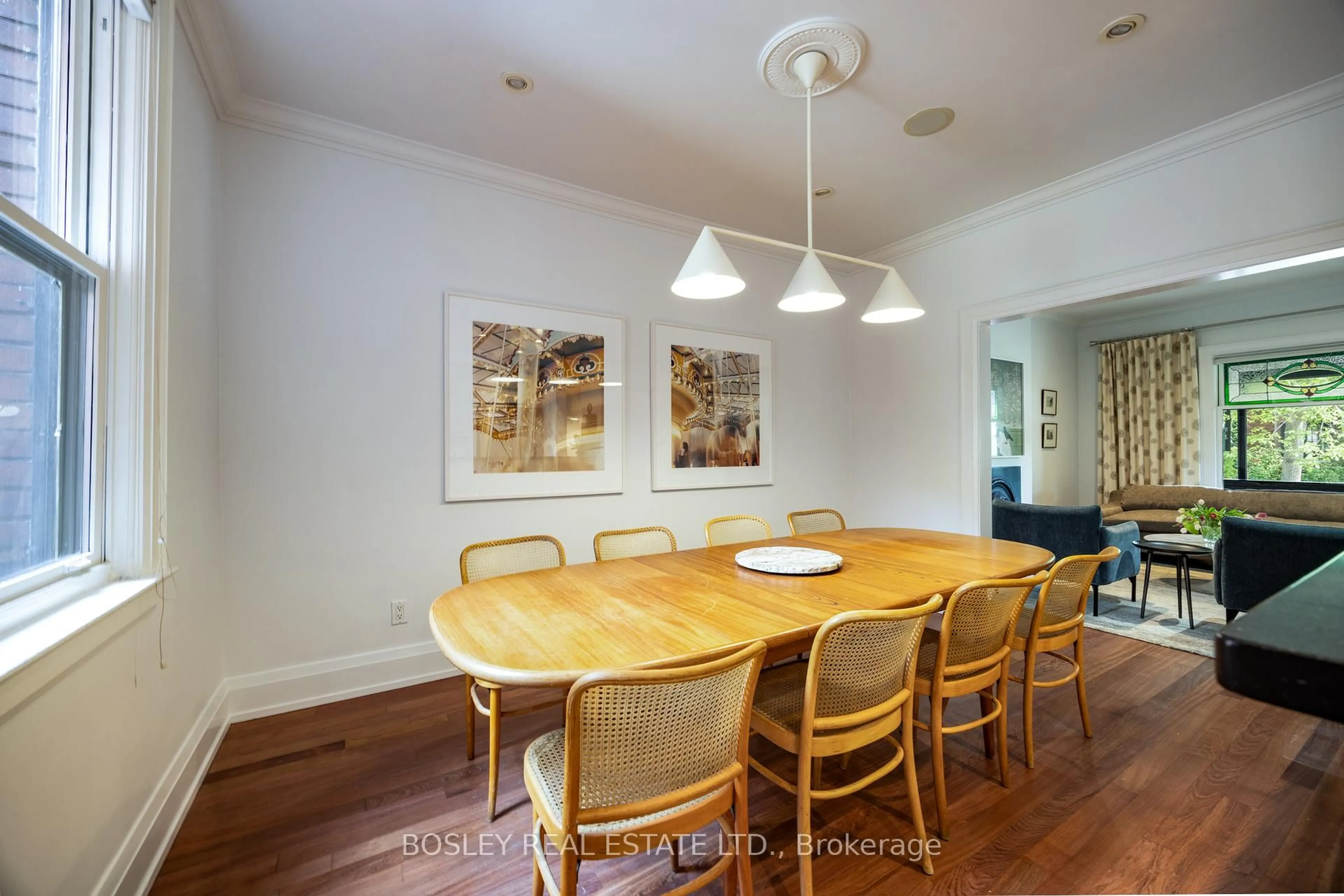 Dining room, wood/laminate floor for 42 Lynd Ave, Toronto Ontario M6R 1T9