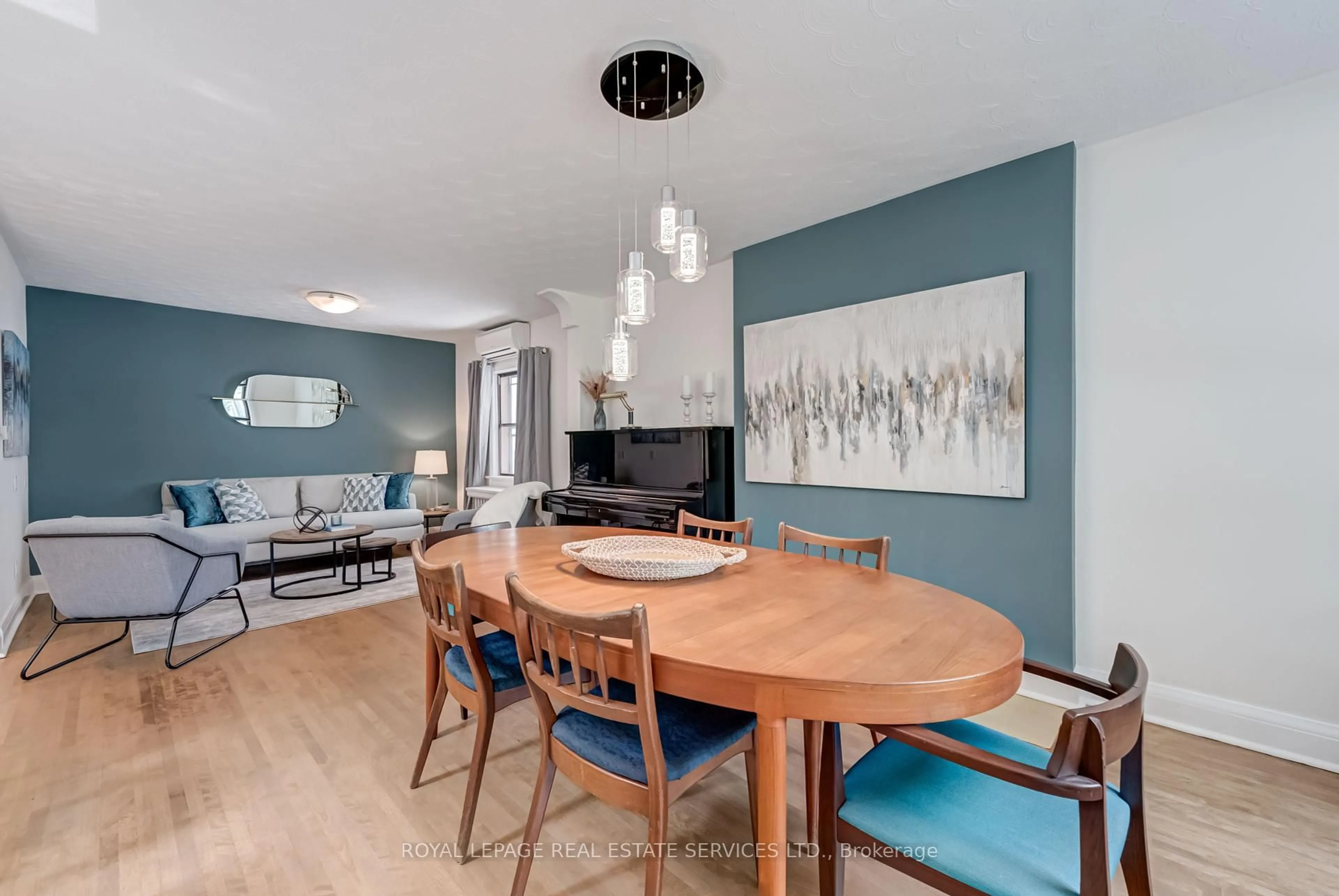 Dining room, wood/laminate floor for 880 Windermere Ave, Toronto Ontario M6S 3M9