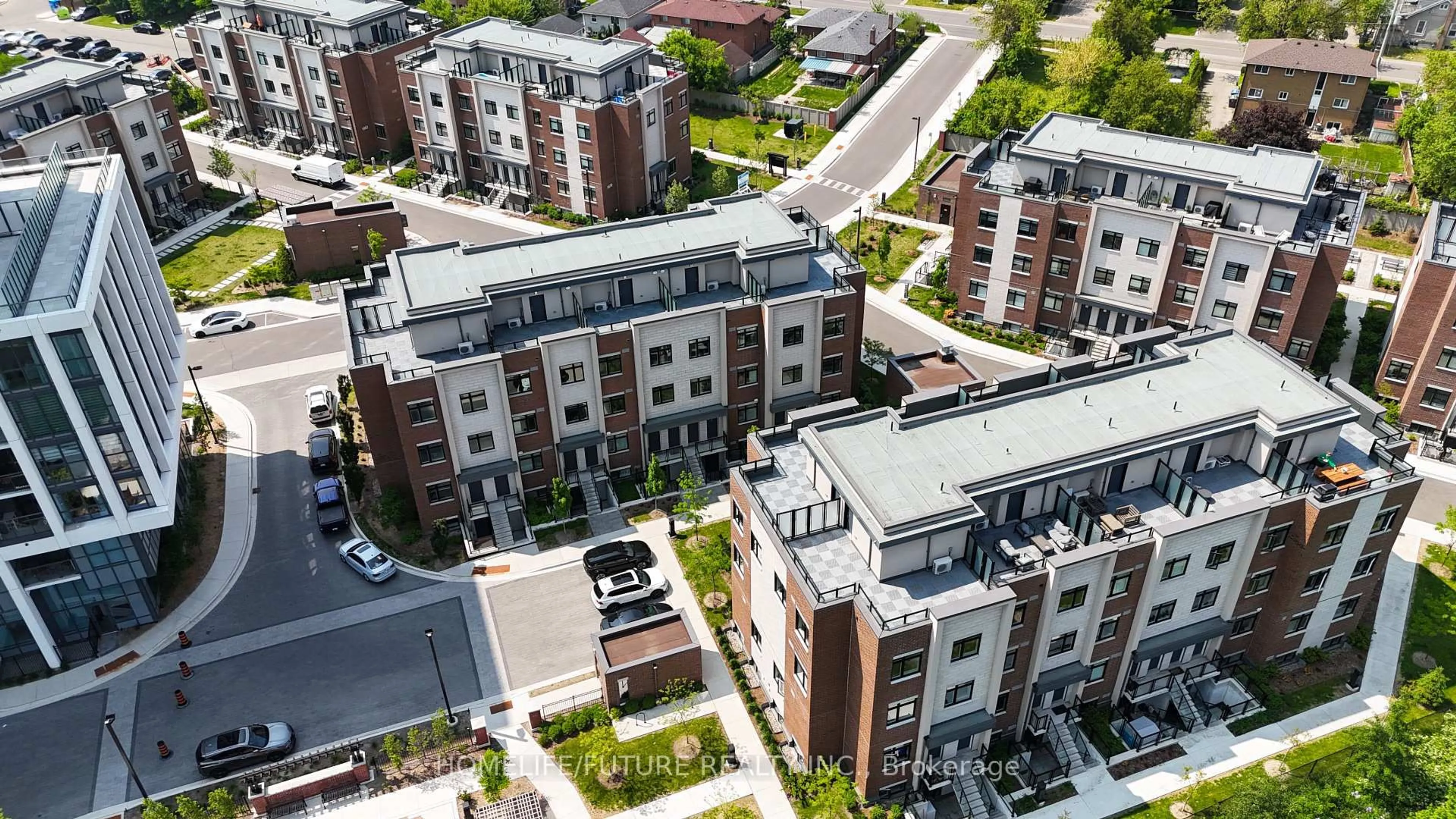 A pic from outside/outdoor area/front of a property/back of a property/a pic from drone, city buildings view from balcony for 1075 Douglas McCurdy Common #250, Mississauga Ontario L5G 0C6