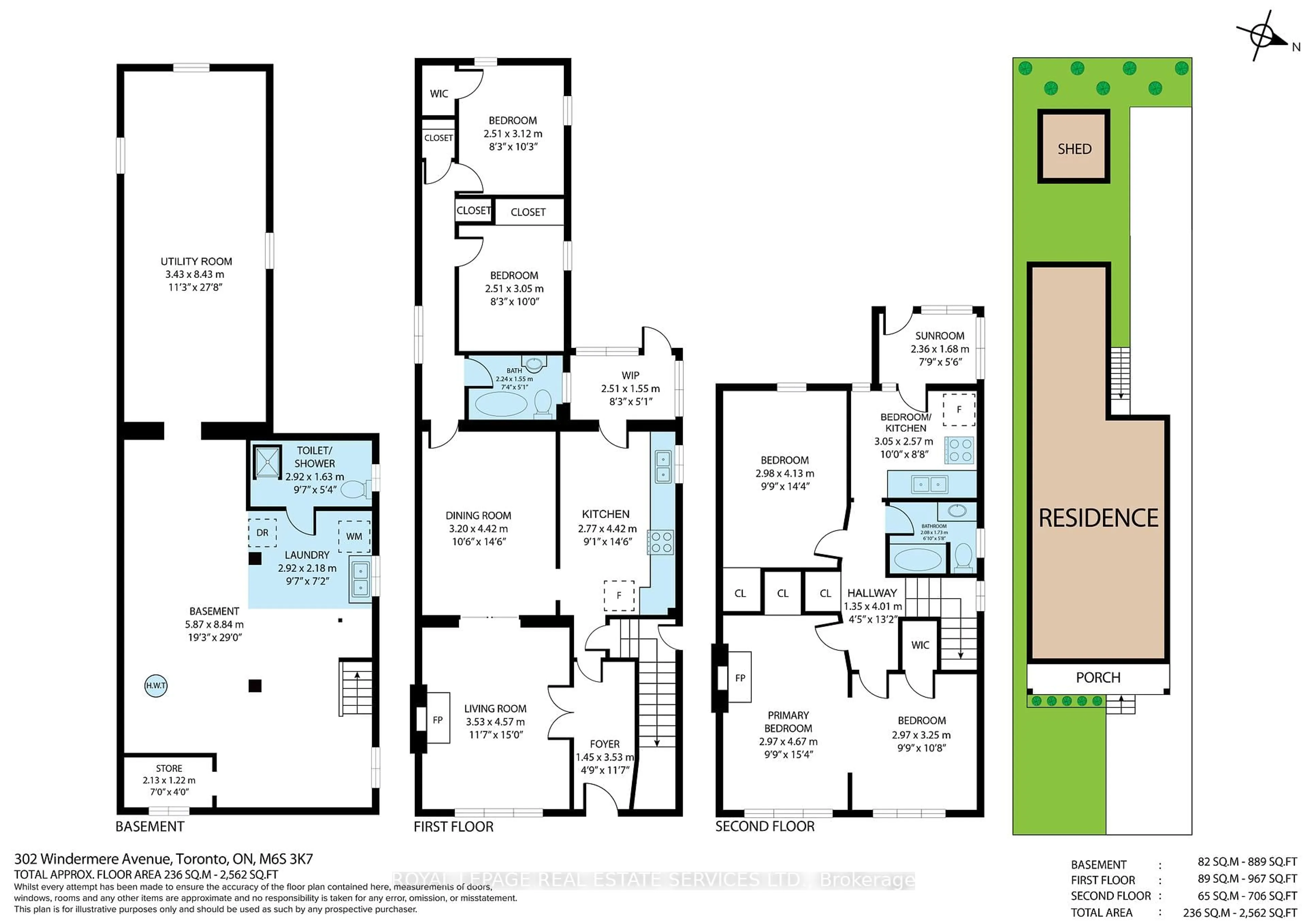 Floor plan for 302 Windermere Ave, Toronto Ontario M6S 3K7