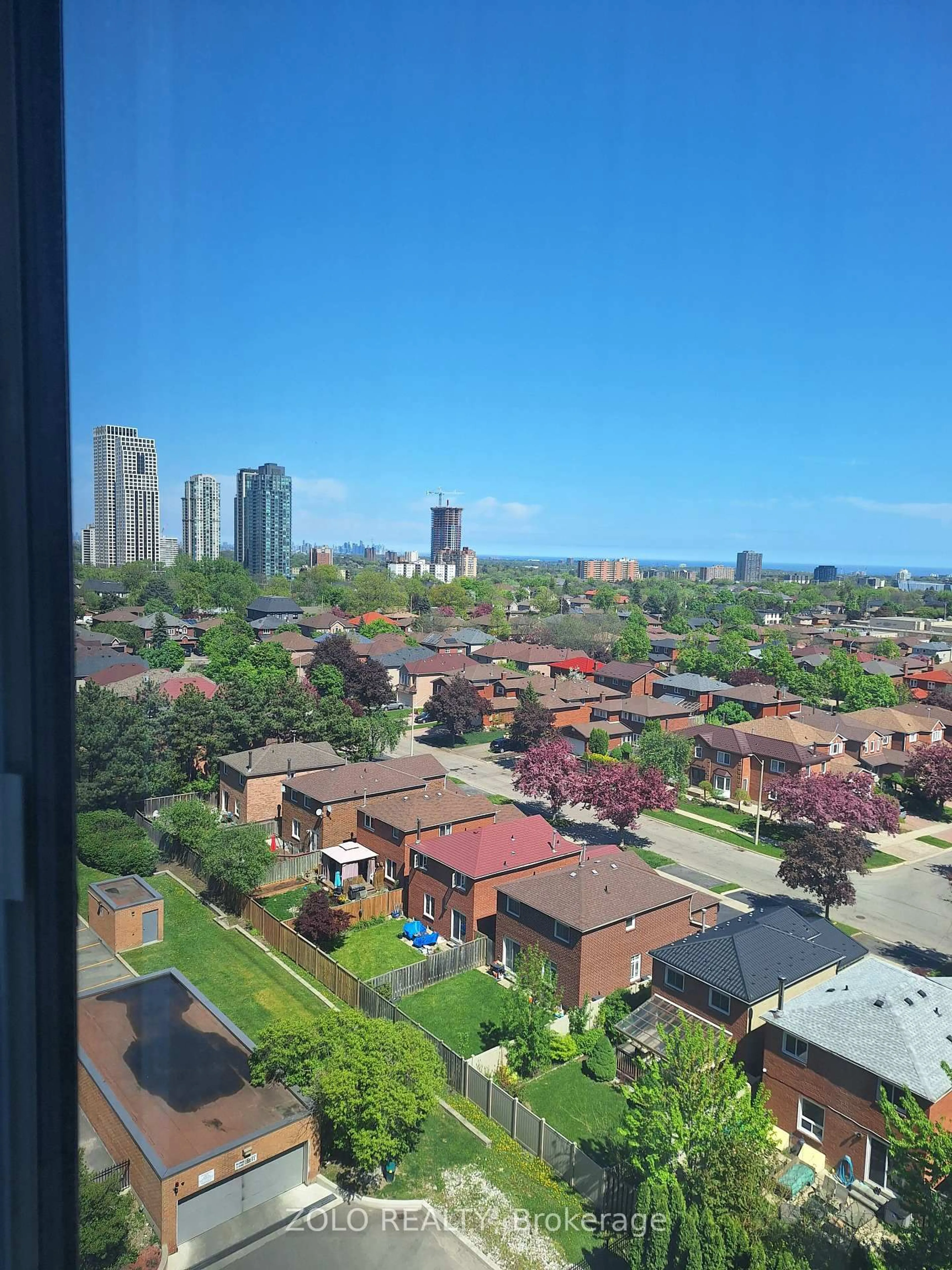 Balcony in the apartment, city buildings view from balcony for 300 Webb Dr #1001, Mississauga Ontario L5B 3W3