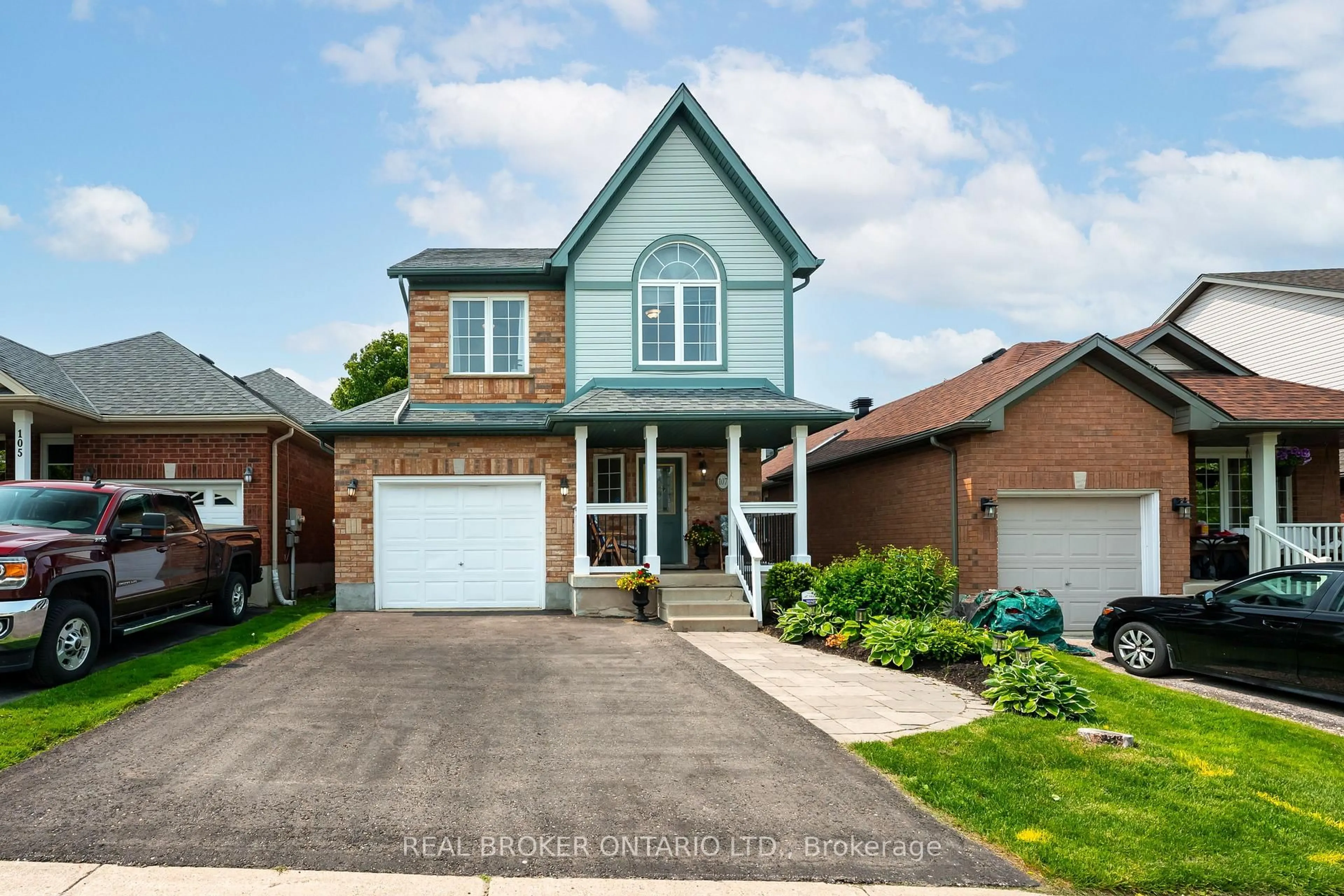 Home with brick exterior material, street for 107 Glengarry Rd, Orangeville Ontario L9W 5E4