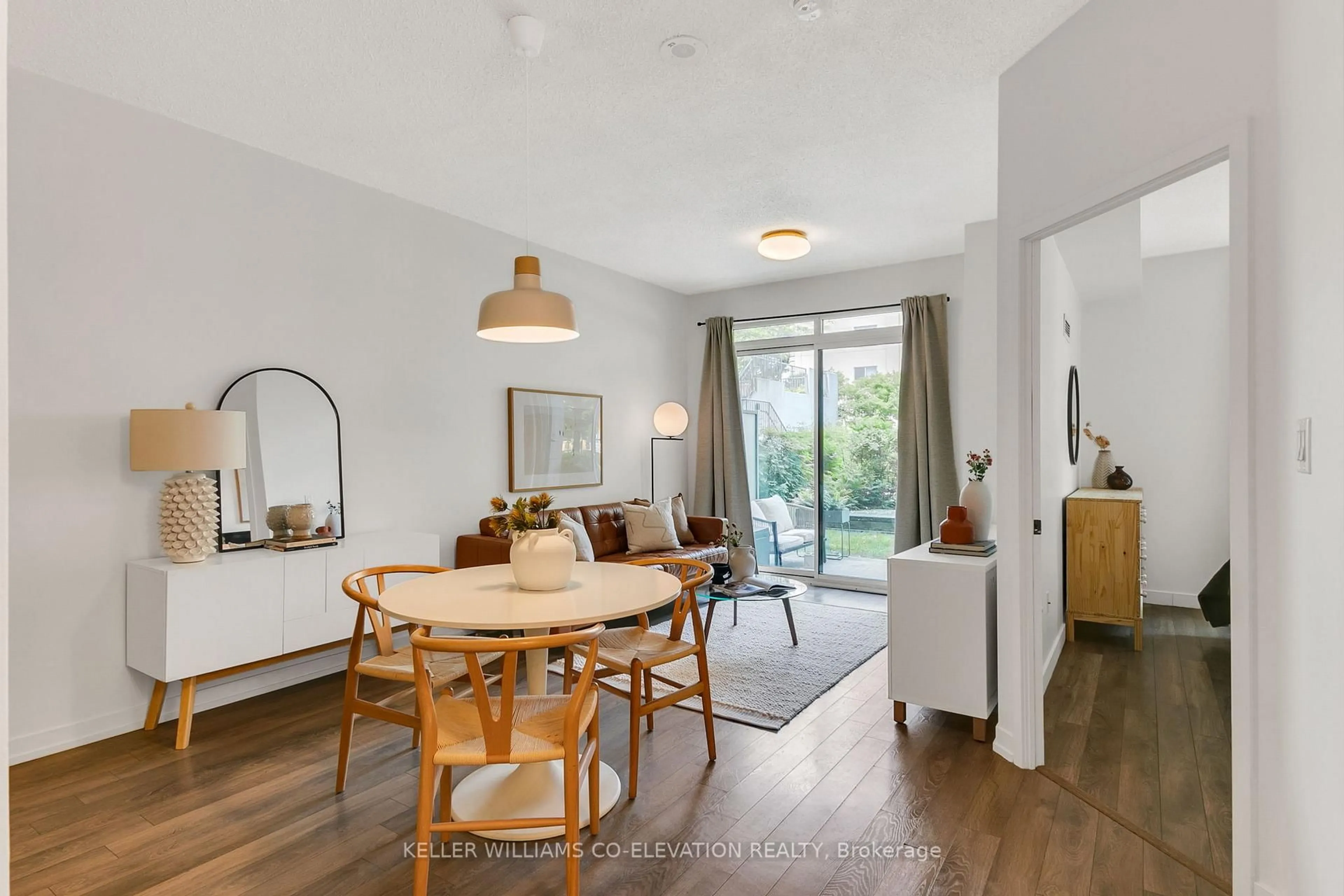 Dining room, wood/laminate floor for 816 Lansdowne Ave #LL02, Toronto Ontario M6H 4K6