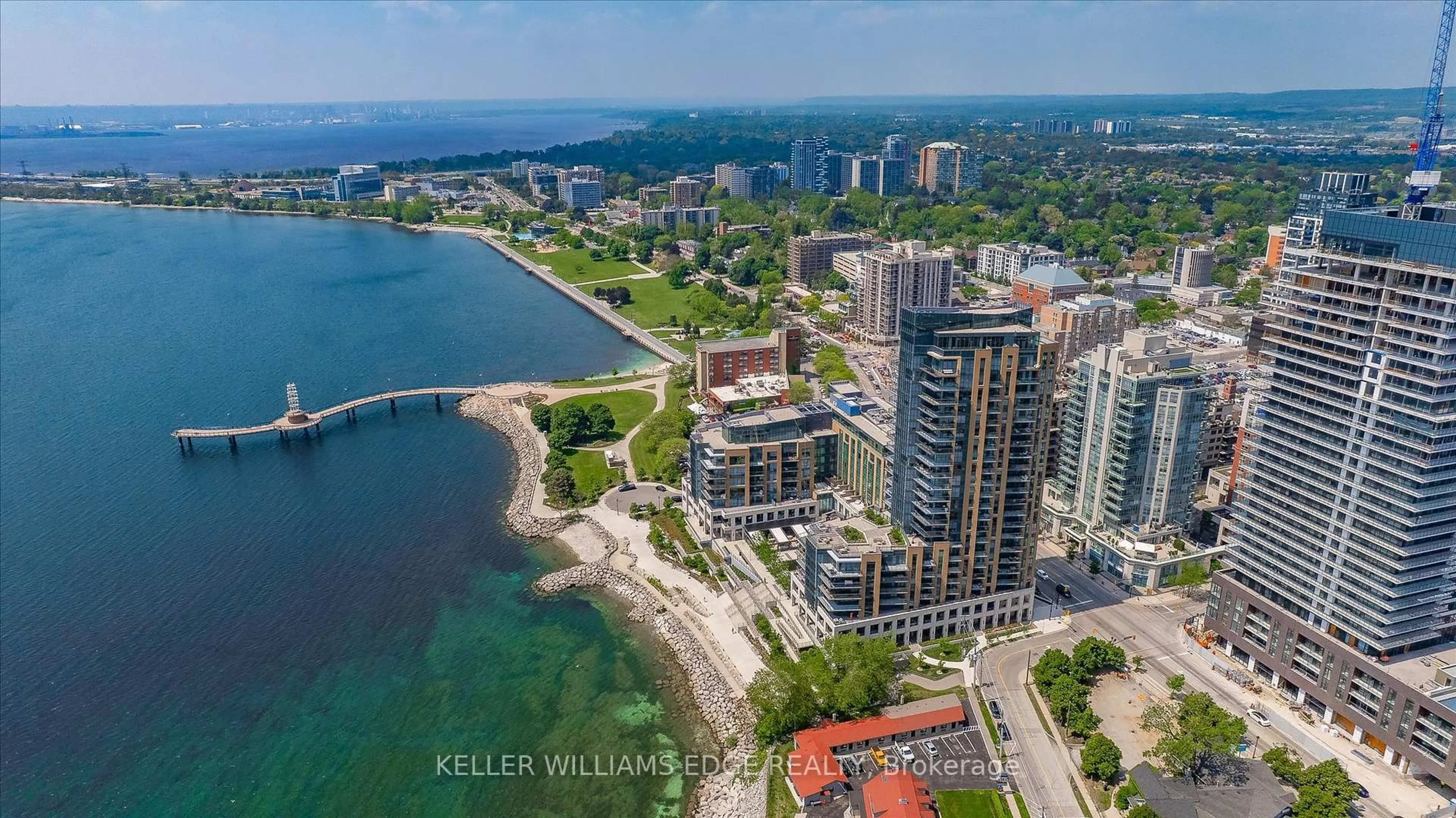 A pic from outside/outdoor area/front of a property/back of a property/a pic from drone, water/lake/river/ocean view for 2060 Lakeshore Rd #1702, Burlington Ontario L7R 0G2