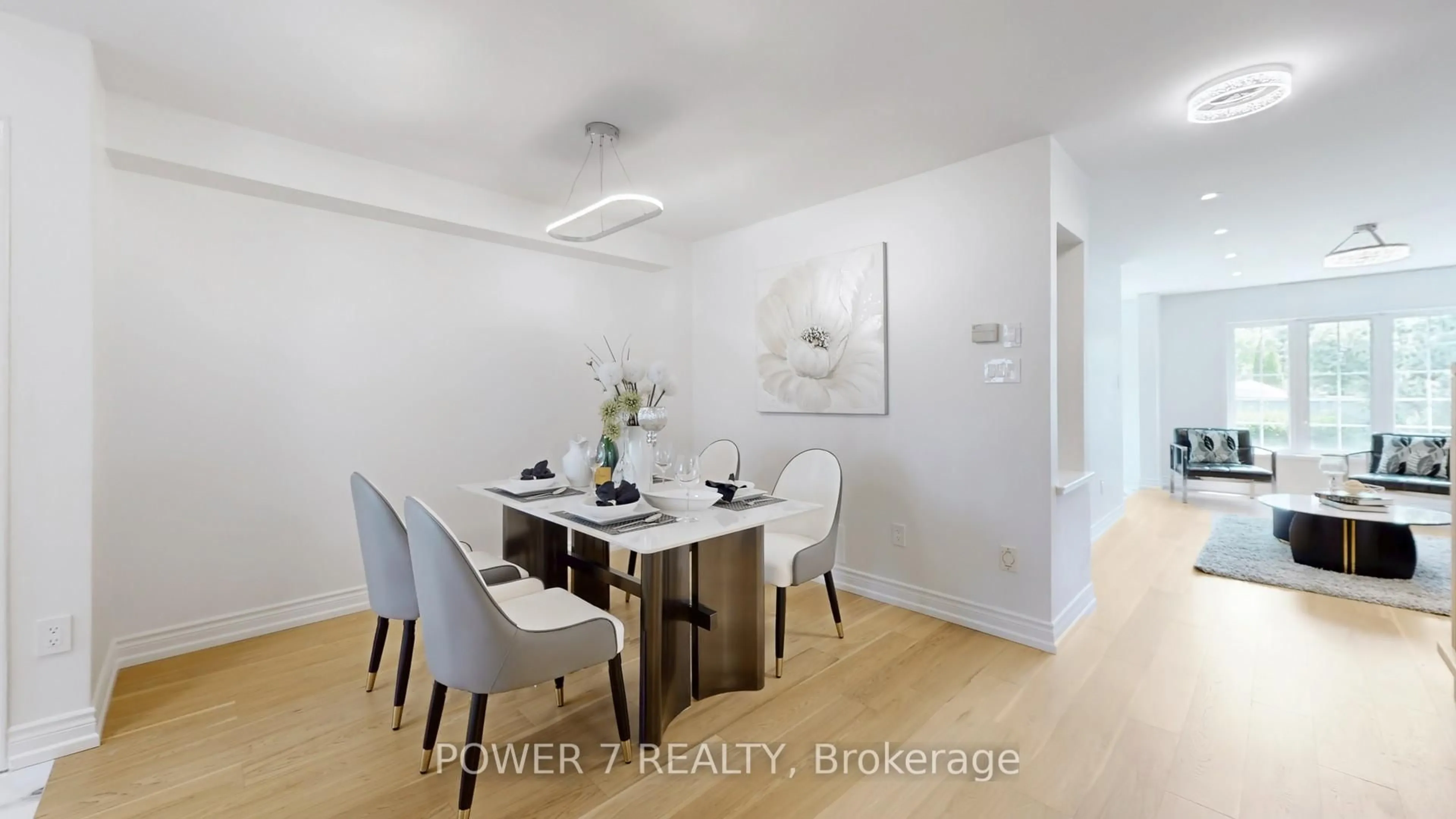 Dining room, wood/laminate floor for 2665 Thomas St #55, Mississauga Ontario L5M 6G4