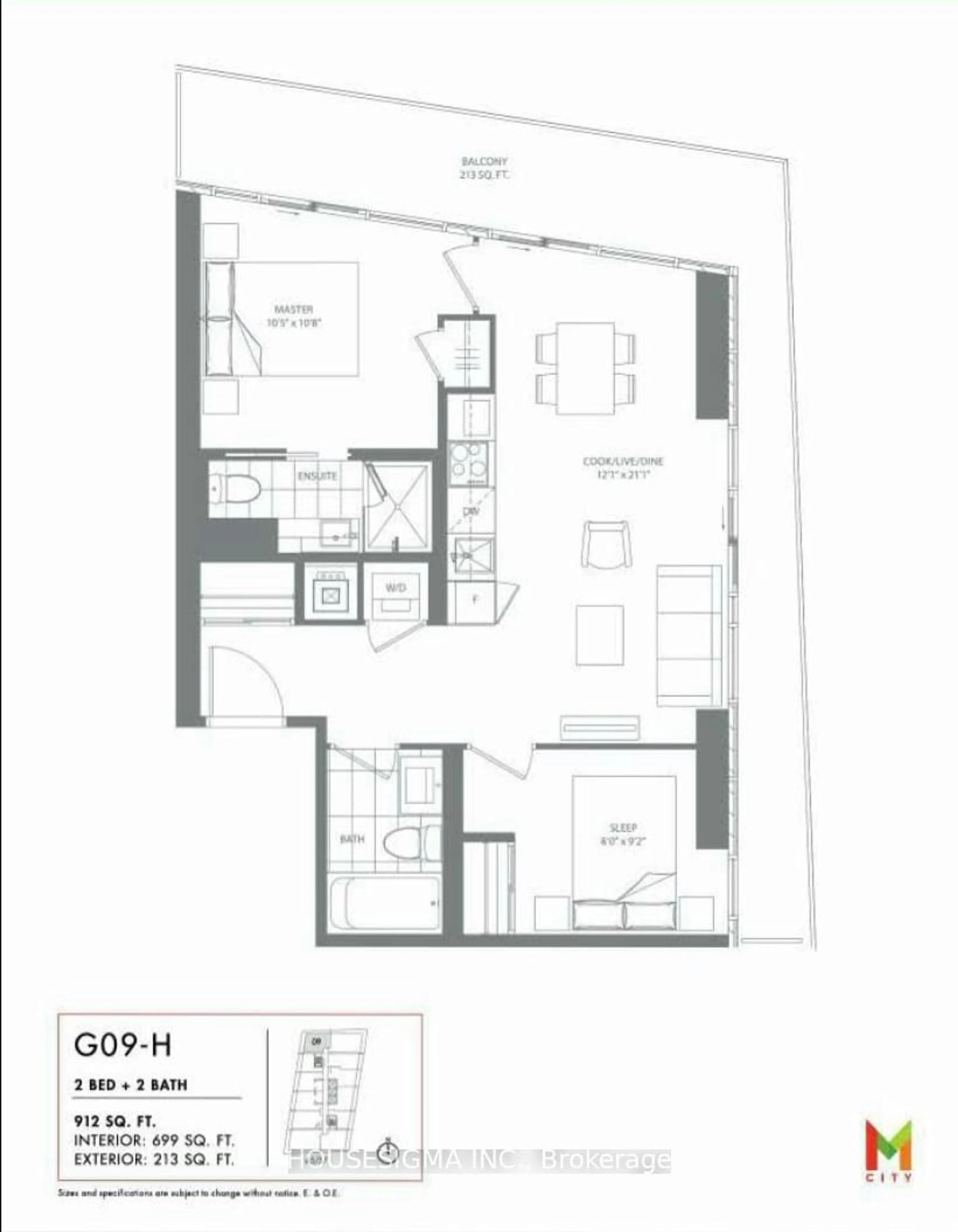 Floor plan for 3900 Confederation Pkwy #5709, Mississauga Ontario L5B 0M3