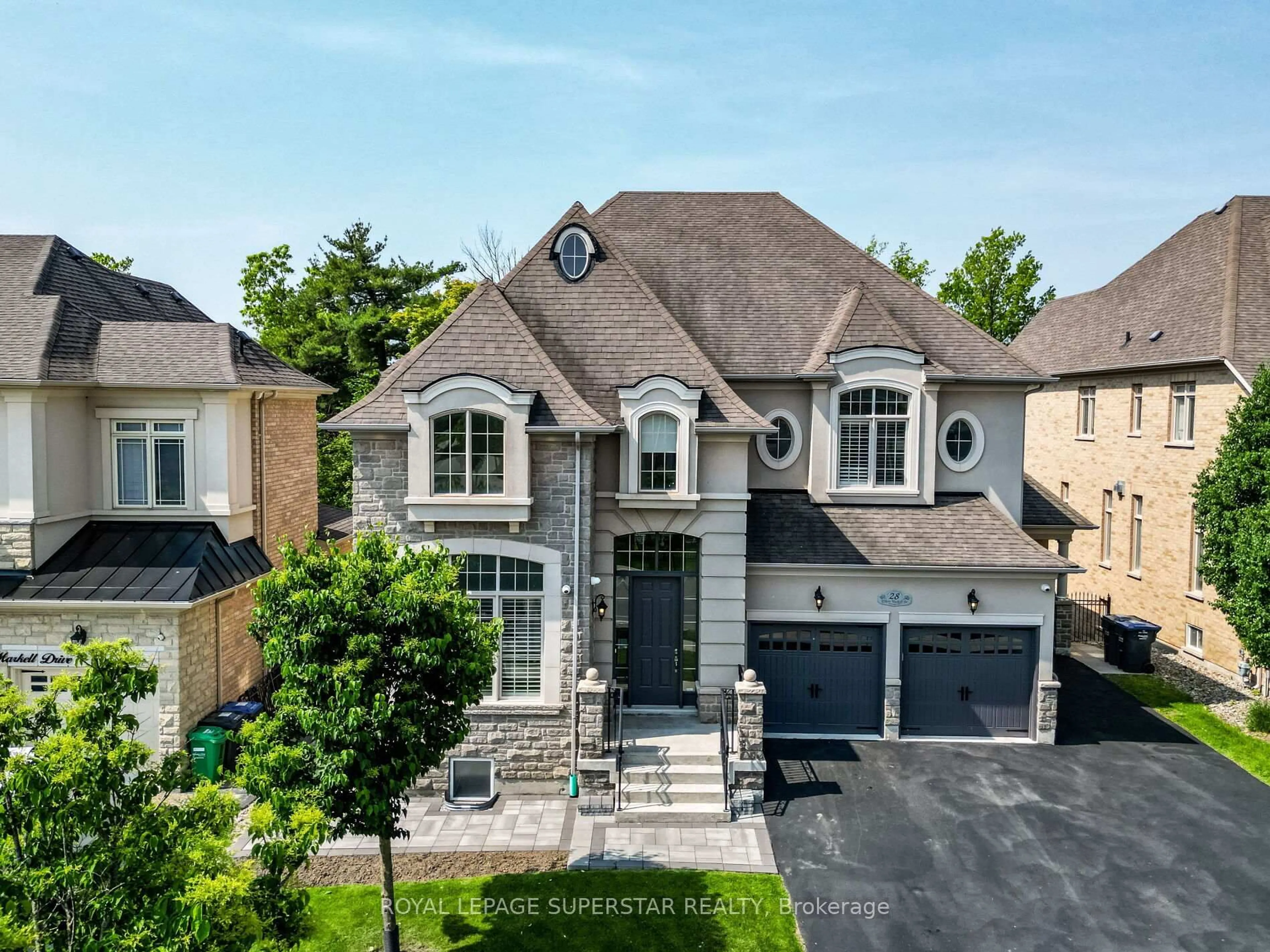 A pic from outside/outdoor area/front of a property/back of a property/a pic from drone, street for 28 Elbern Markell Dr, Brampton Ontario L6X 2X5