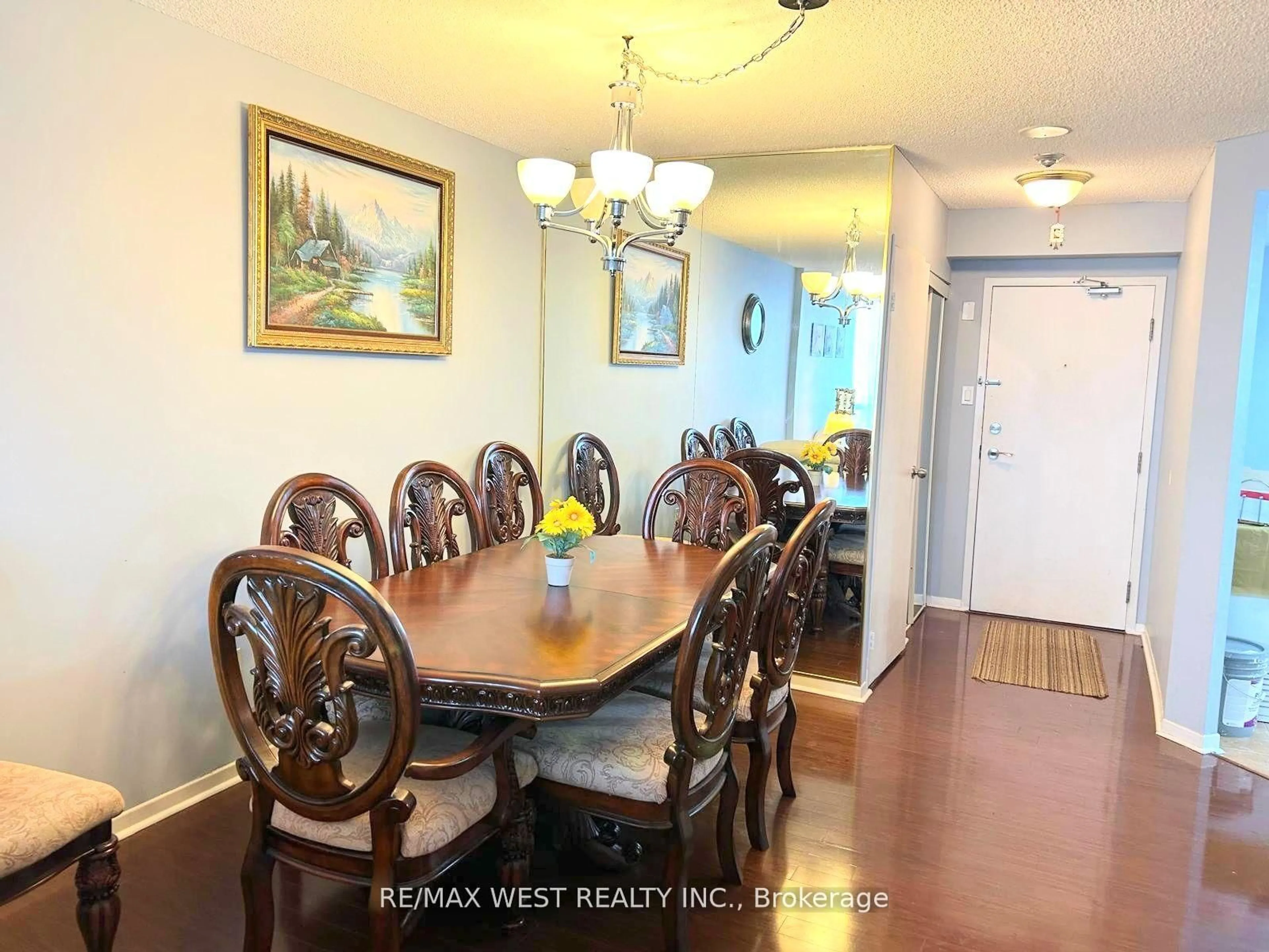 Dining room, wood/laminate floor for 8 Lisa St #2506, Brampton Ontario L6T 4S6