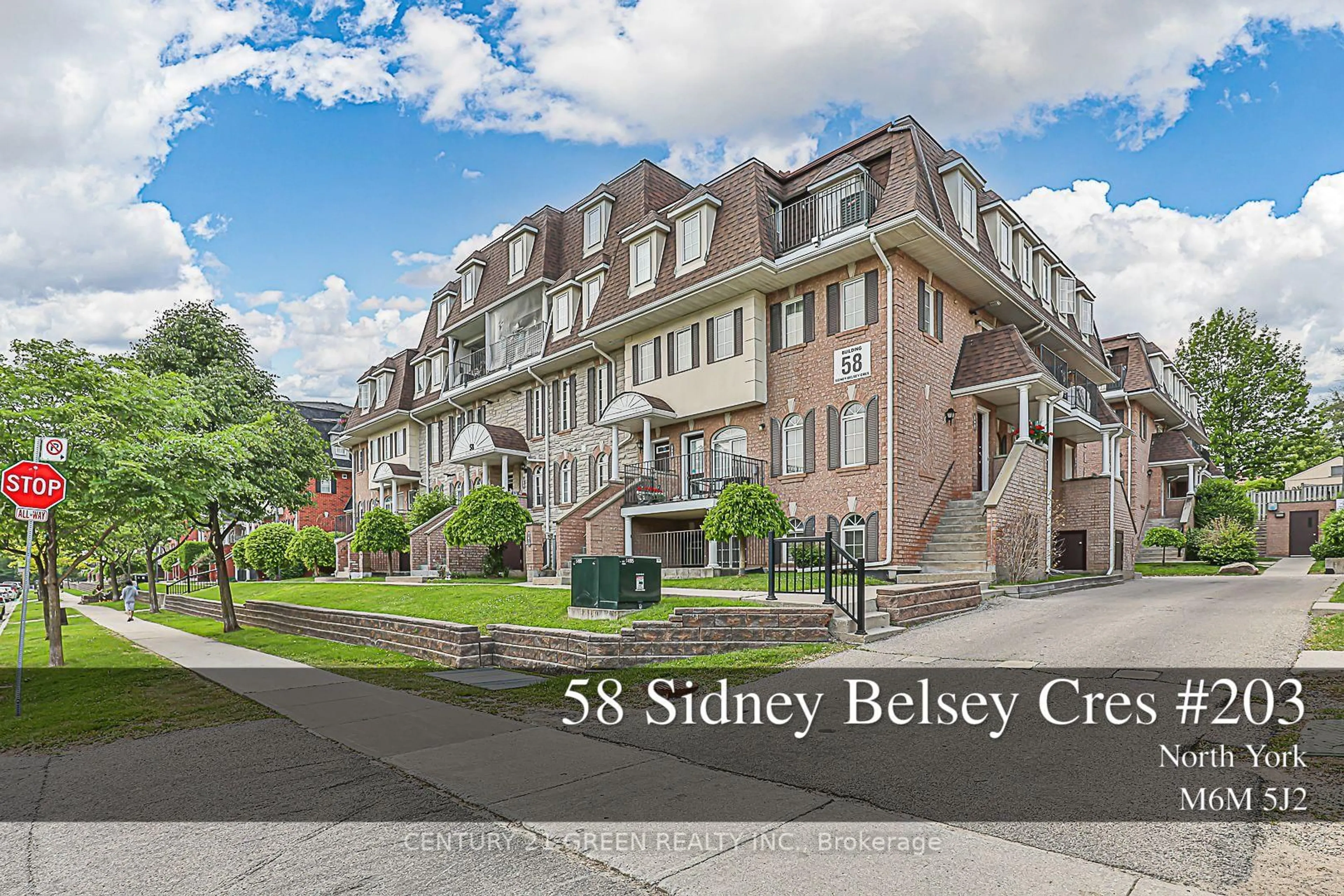 A pic from outside/outdoor area/front of a property/back of a property/a pic from drone, street for 58 Sidney Belsey Cres #203, Toronto Ontario M6M 5J2