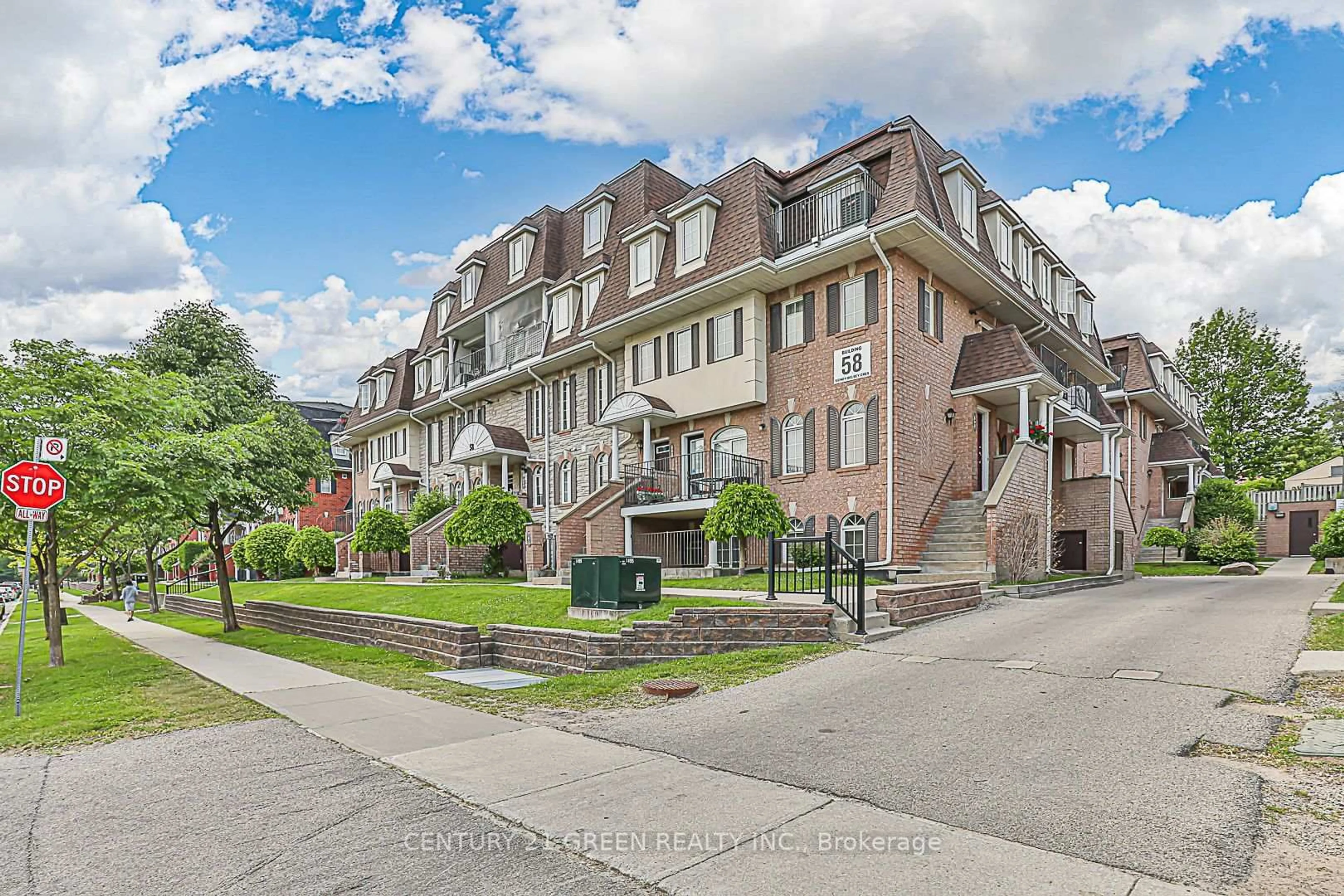A pic from outside/outdoor area/front of a property/back of a property/a pic from drone, street for 58 Sidney Belsey Cres #203, Toronto Ontario M6M 5J2