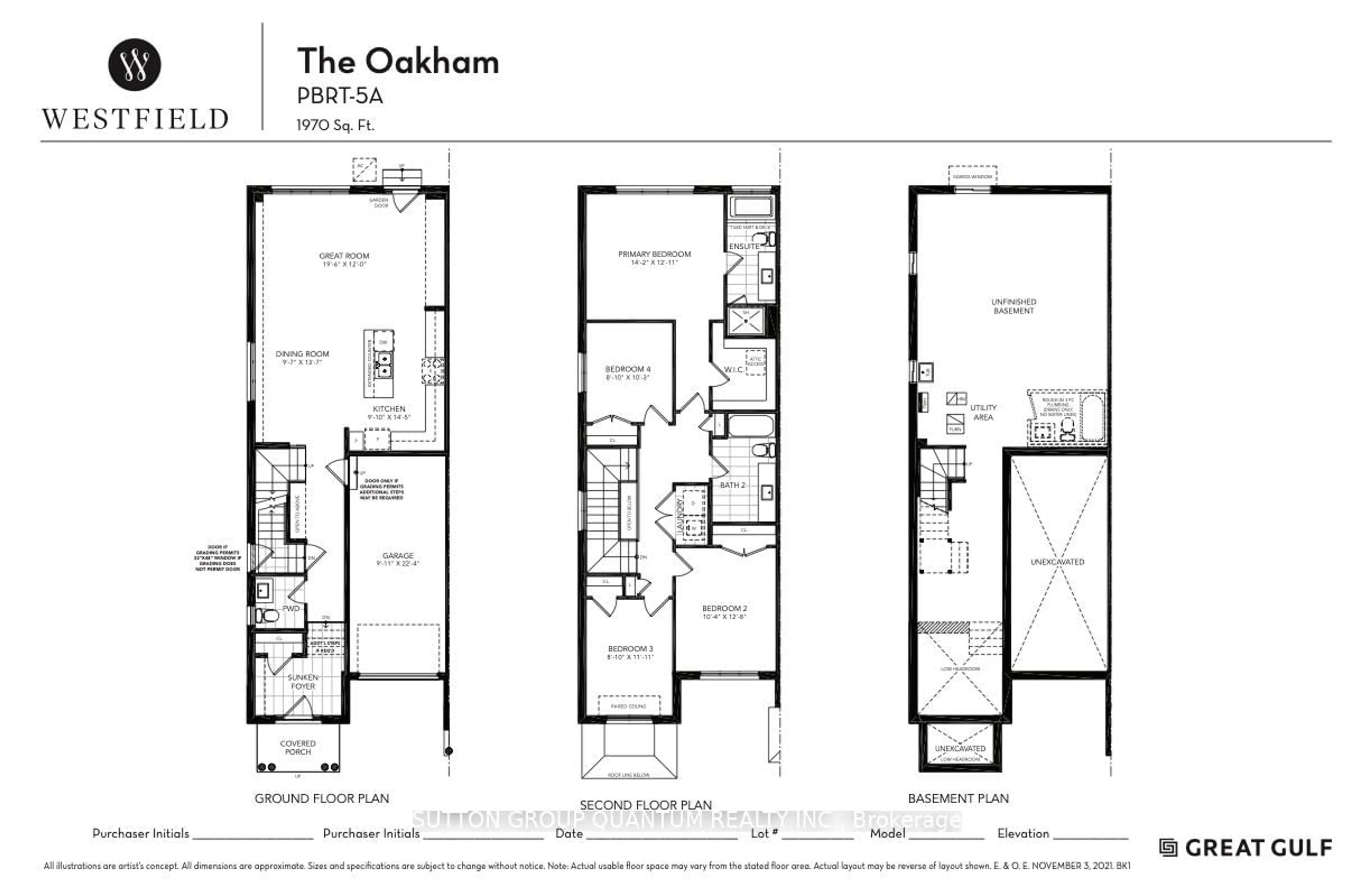 Floor plan for 71 Bermondsey Way, Brampton Ontario L6Y 6K9