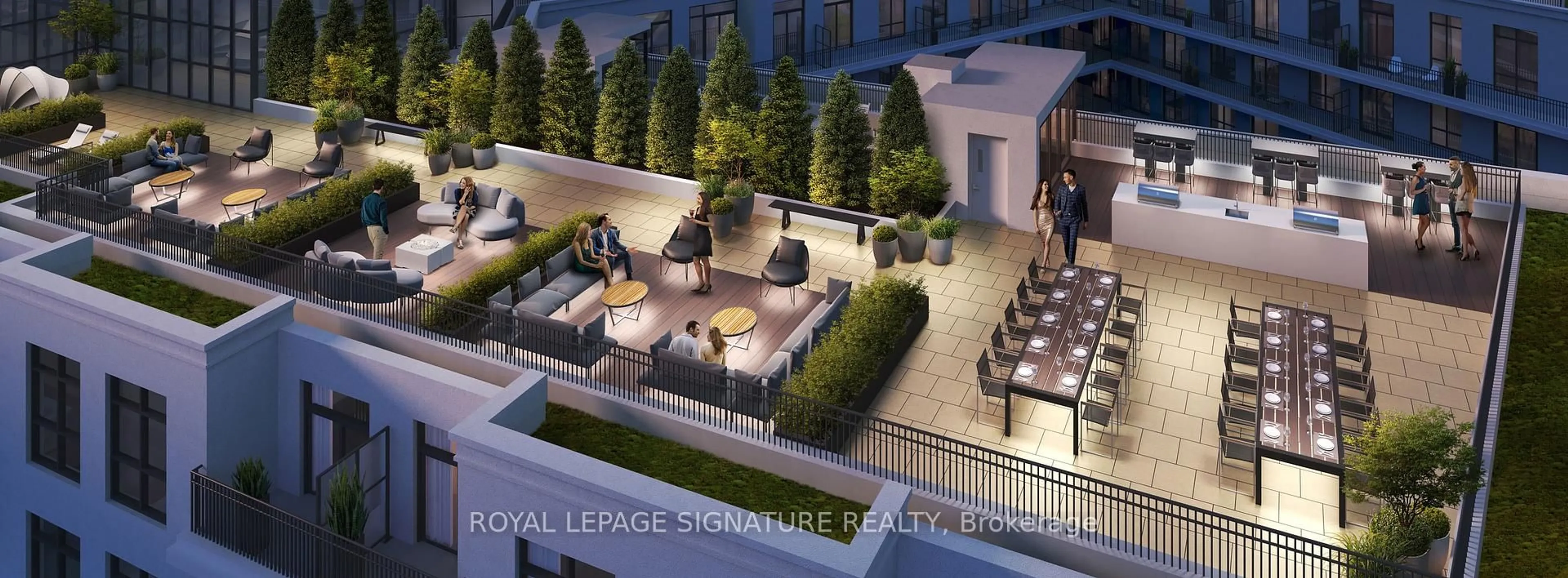 Patio, city buildings view from balcony for 2432 Lakeshore Rd #616-617, Oakville Ontario L6L 1H7