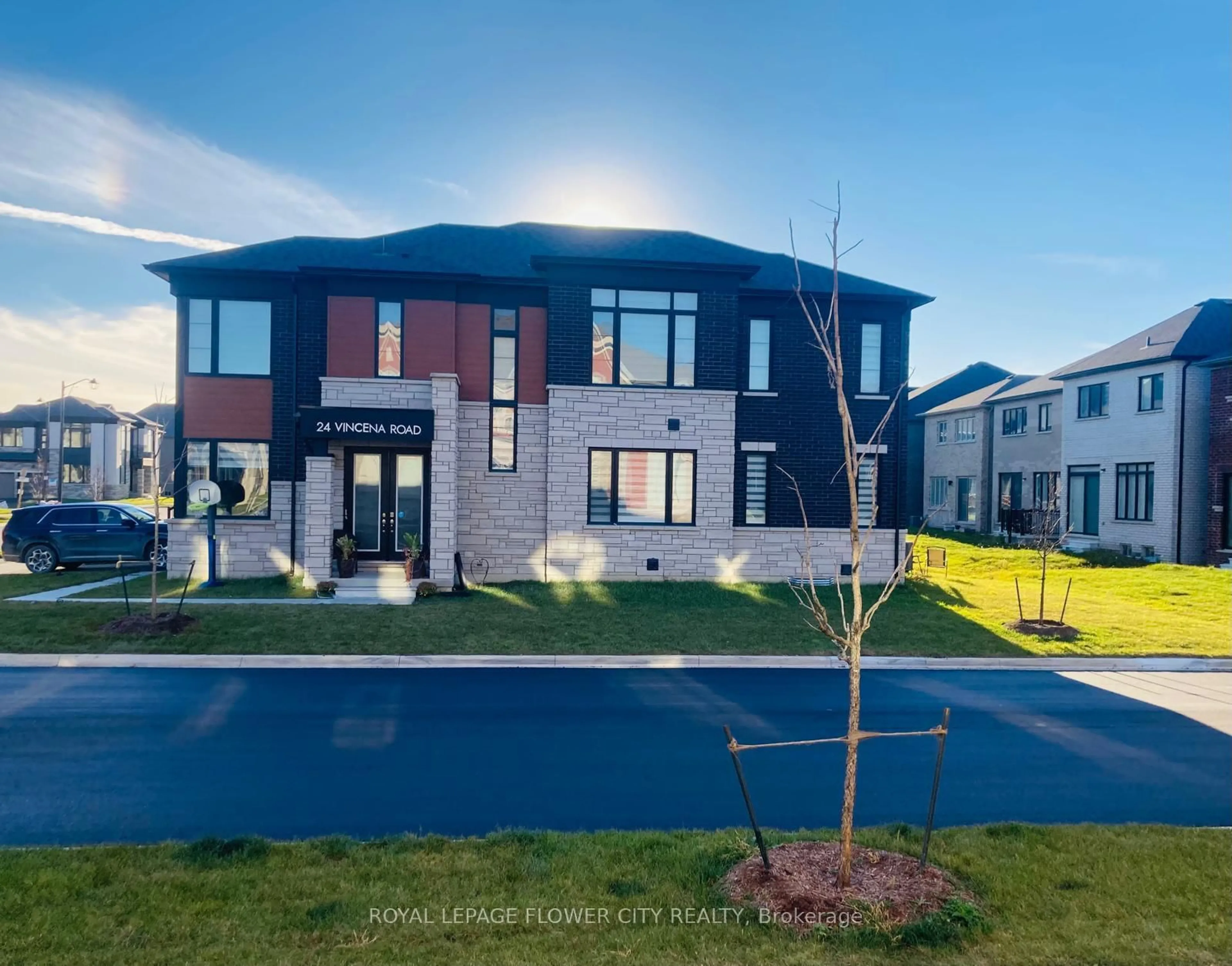 Home with brick exterior material, street for 24 Vincena Rd, Caledon Ontario L7C 4M3