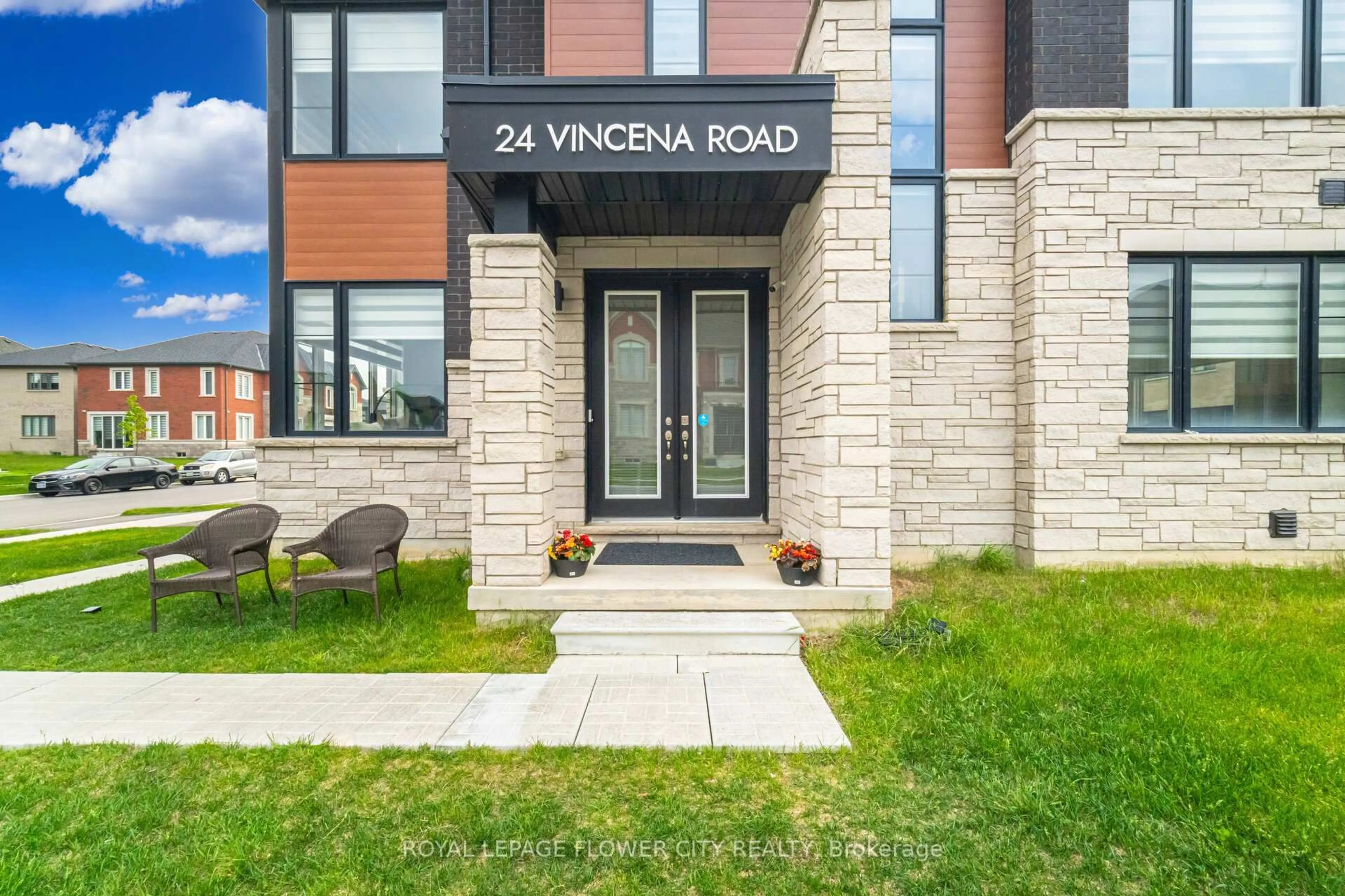 Home with brick exterior material, street for 24 Vincena Rd, Caledon Ontario L7C 4M3