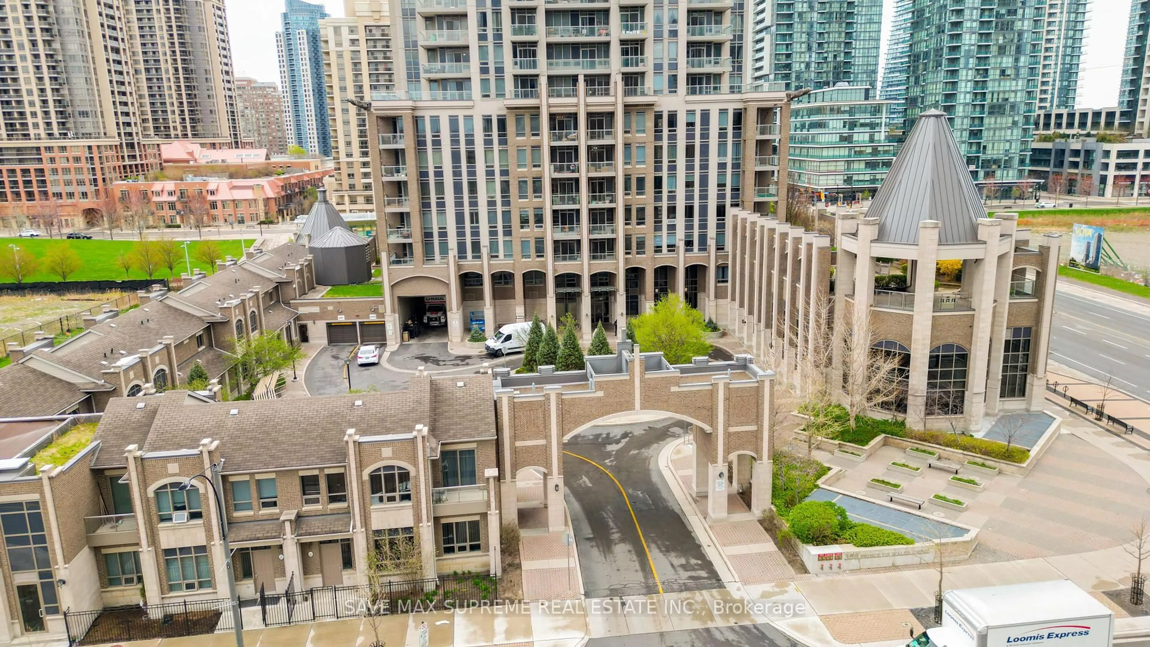 A pic from outside/outdoor area/front of a property/back of a property/a pic from drone, city buildings view from balcony for 388 Prince Of Wales Dr #2505, Mississauga Ontario L5B 0A1