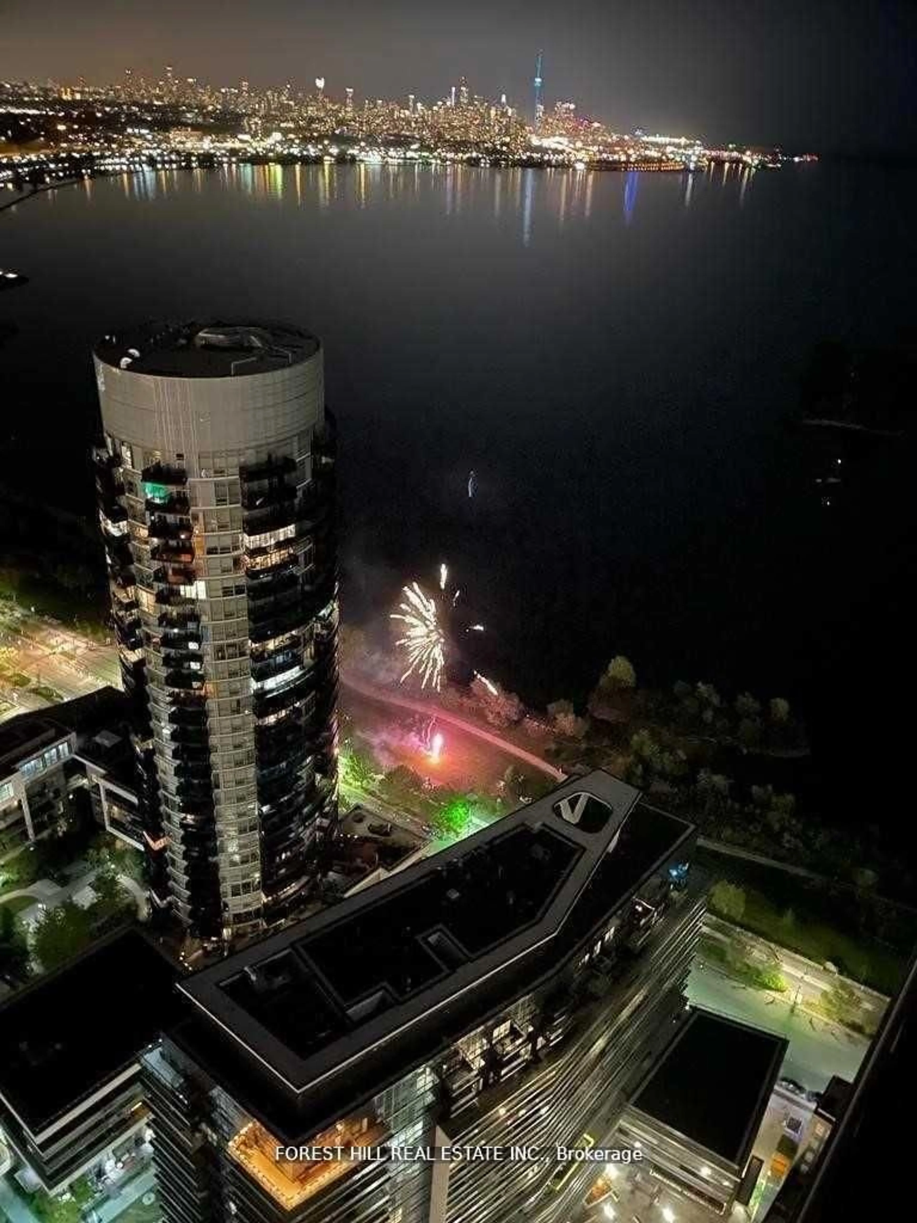 A pic from outside/outdoor area/front of a property/back of a property/a pic from drone, city buildings view from balcony for 56 Annie Craig Dr #4408, Toronto Ontario M8V 0C5