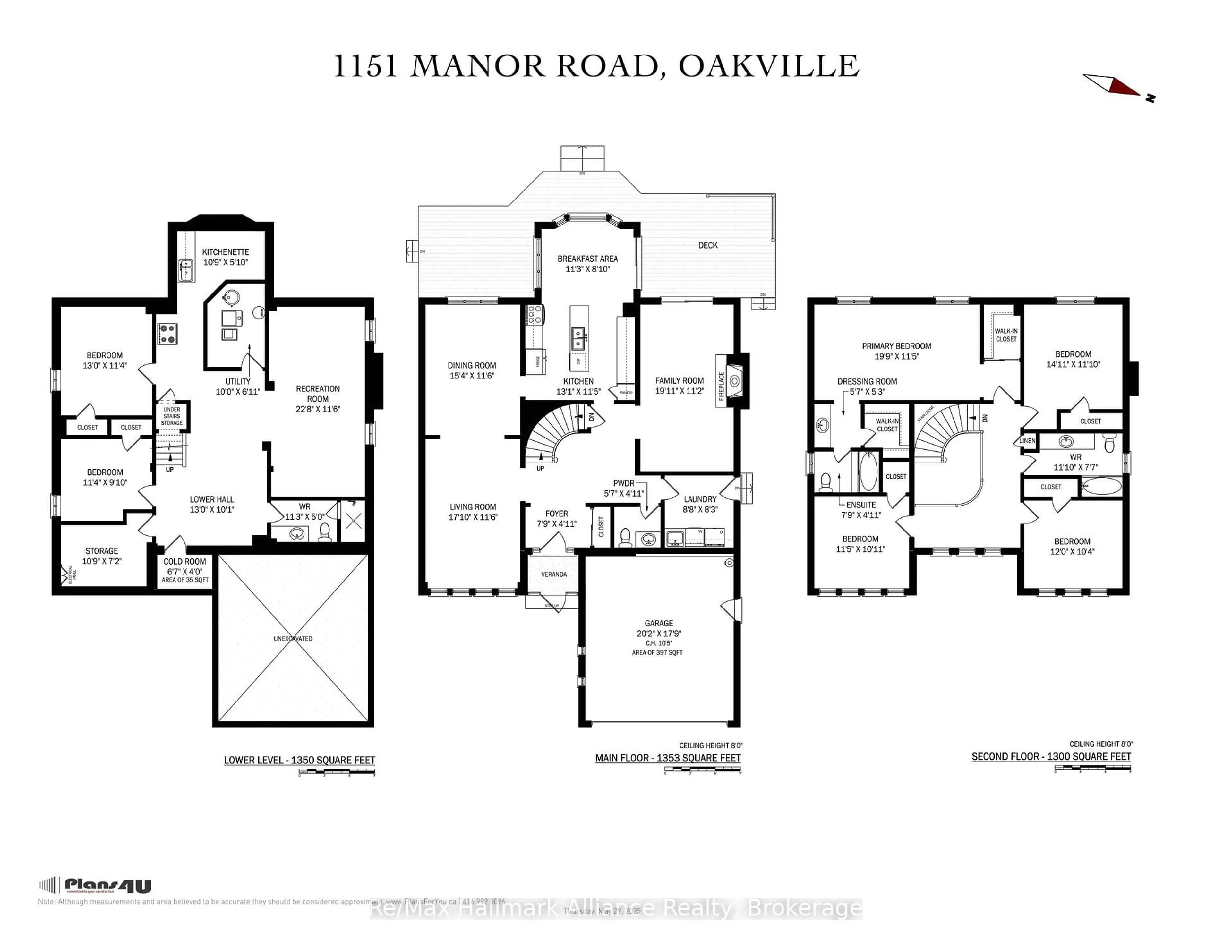Floor plan for 1151 Manor Rd, Oakville Ontario L6M 1G3