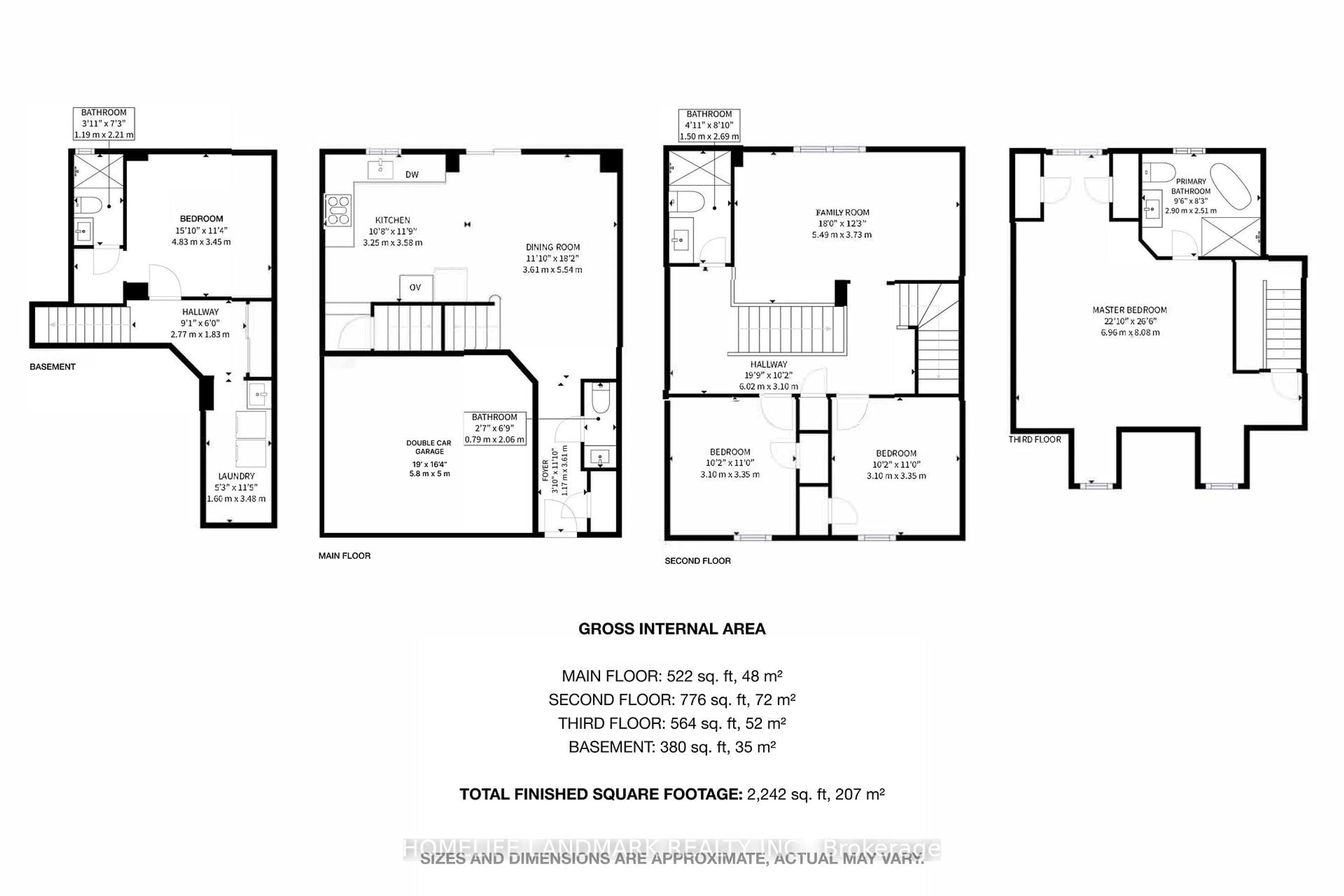 Floor plan for 2048 White Dove Circ, Oakville Ontario L6M 3R7