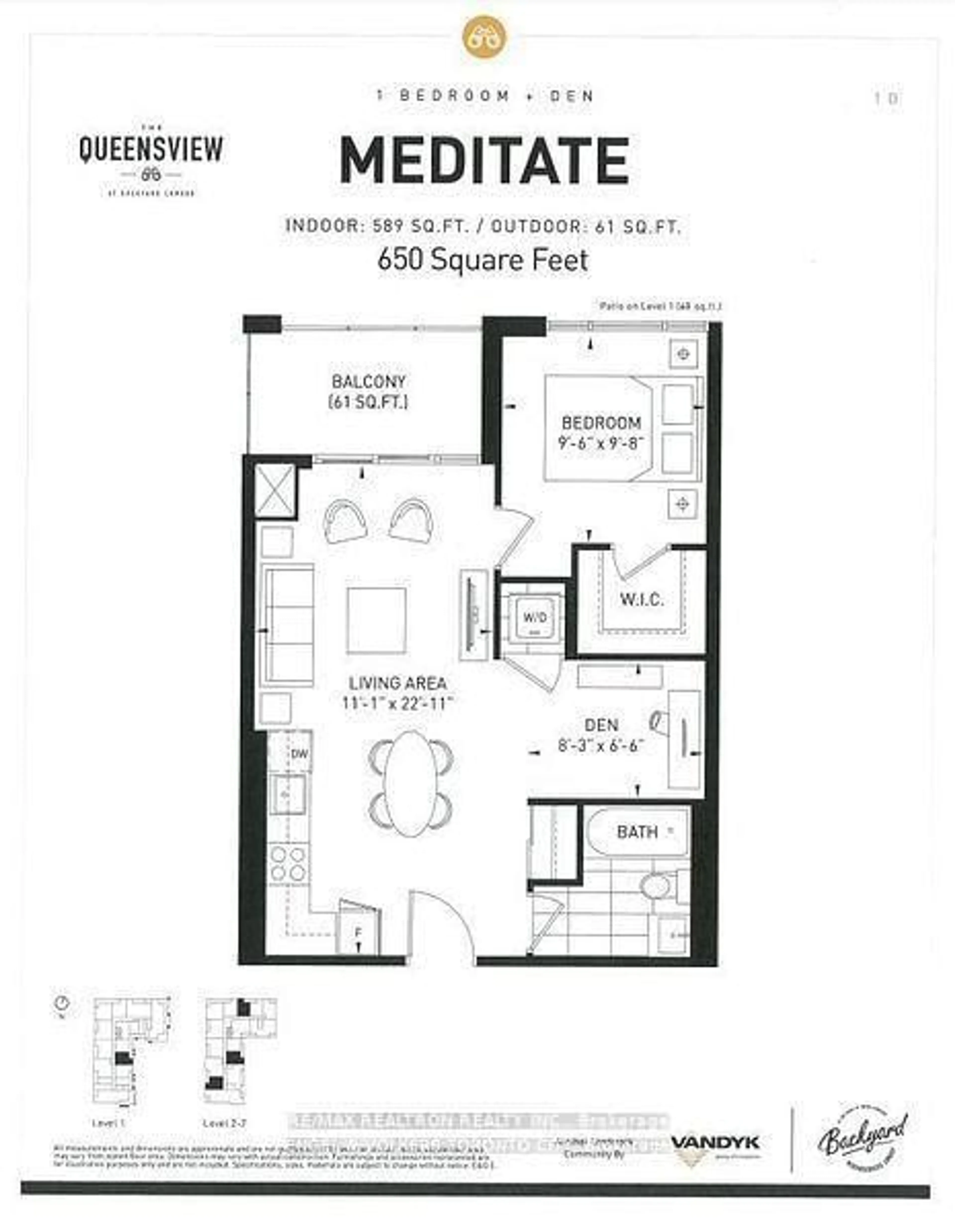 Floor plan for 25 Neighbourhood Lane #205, Toronto Ontario M8Y 0C4