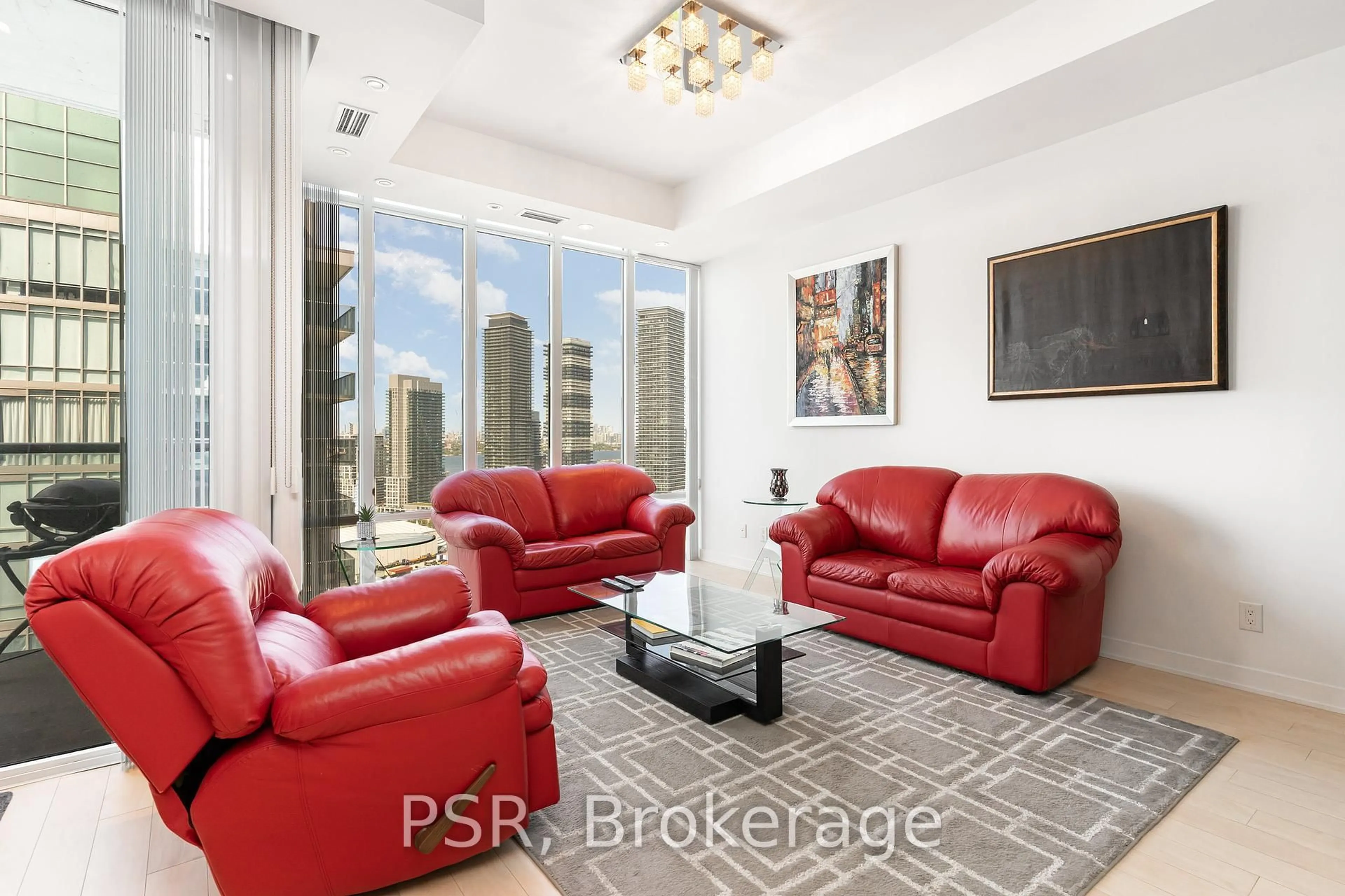Living room with furniture, unknown for 88 Park Lawn Rd #2906, Toronto Ontario M8Y 0B5