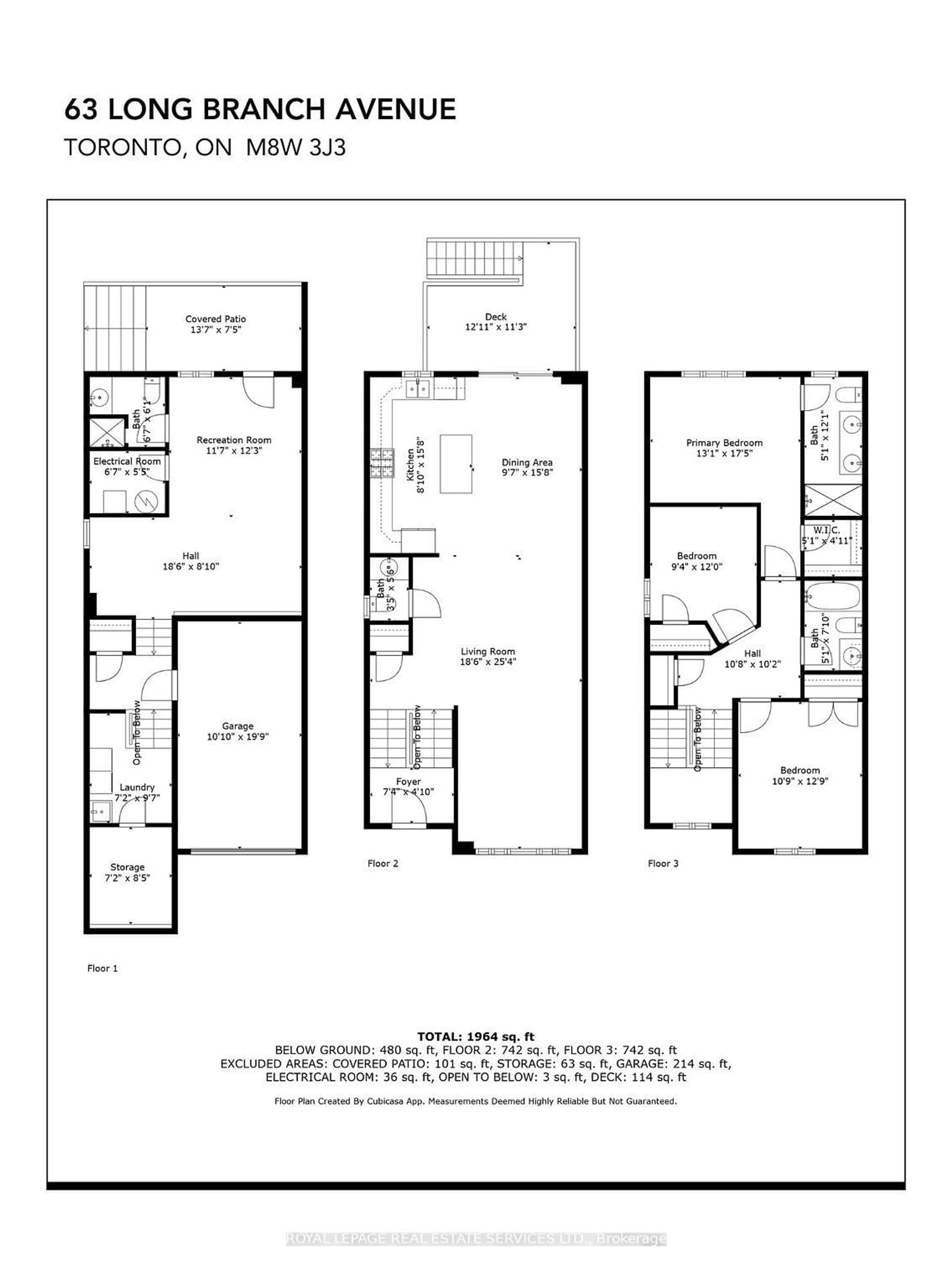 Floor plan for 63 Long Branch Ave, Toronto Ontario M8W 3J3