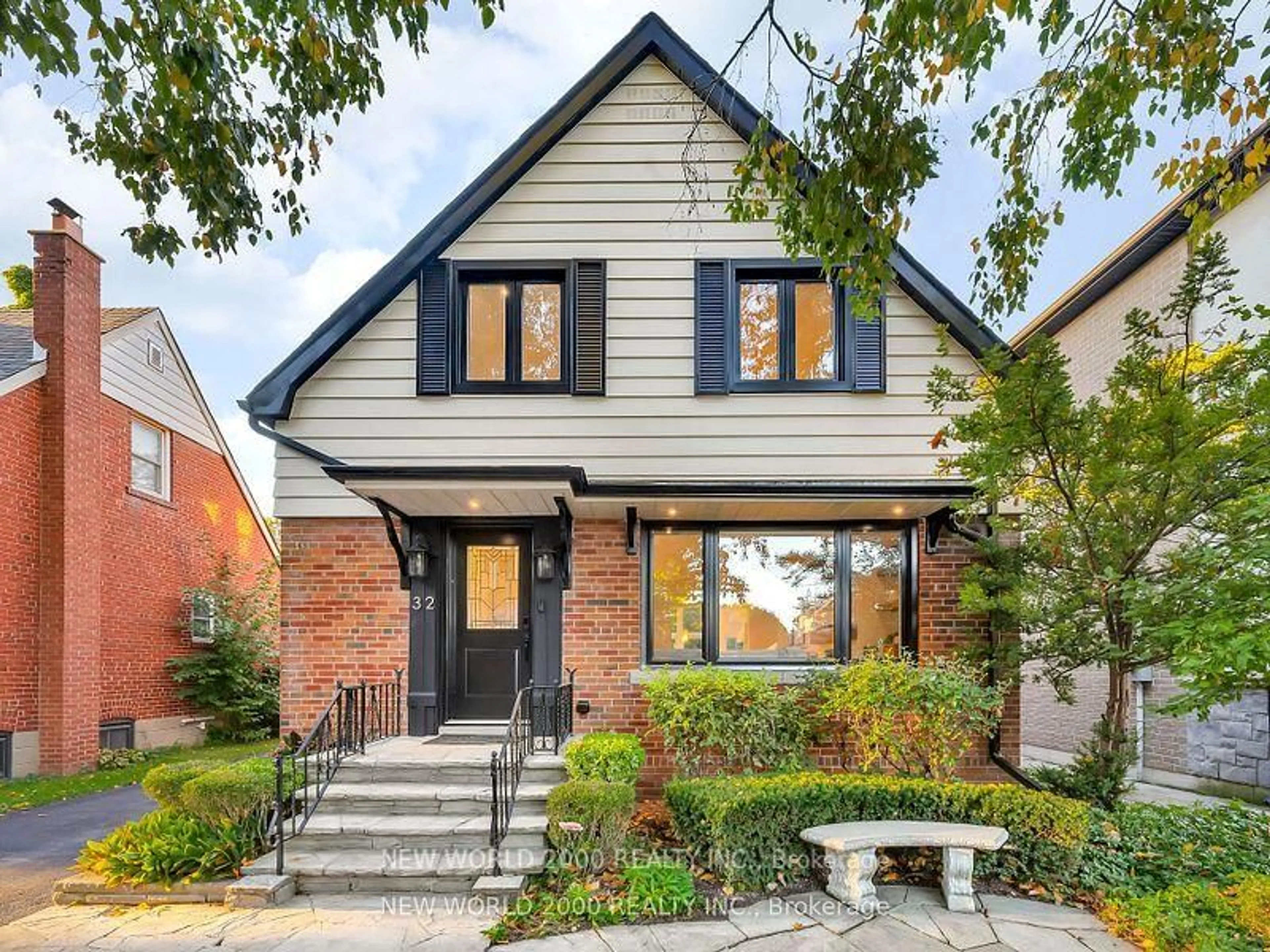 Home with brick exterior material, street for 32 Edwalter Ave, Toronto Ontario M8Y 1Z3