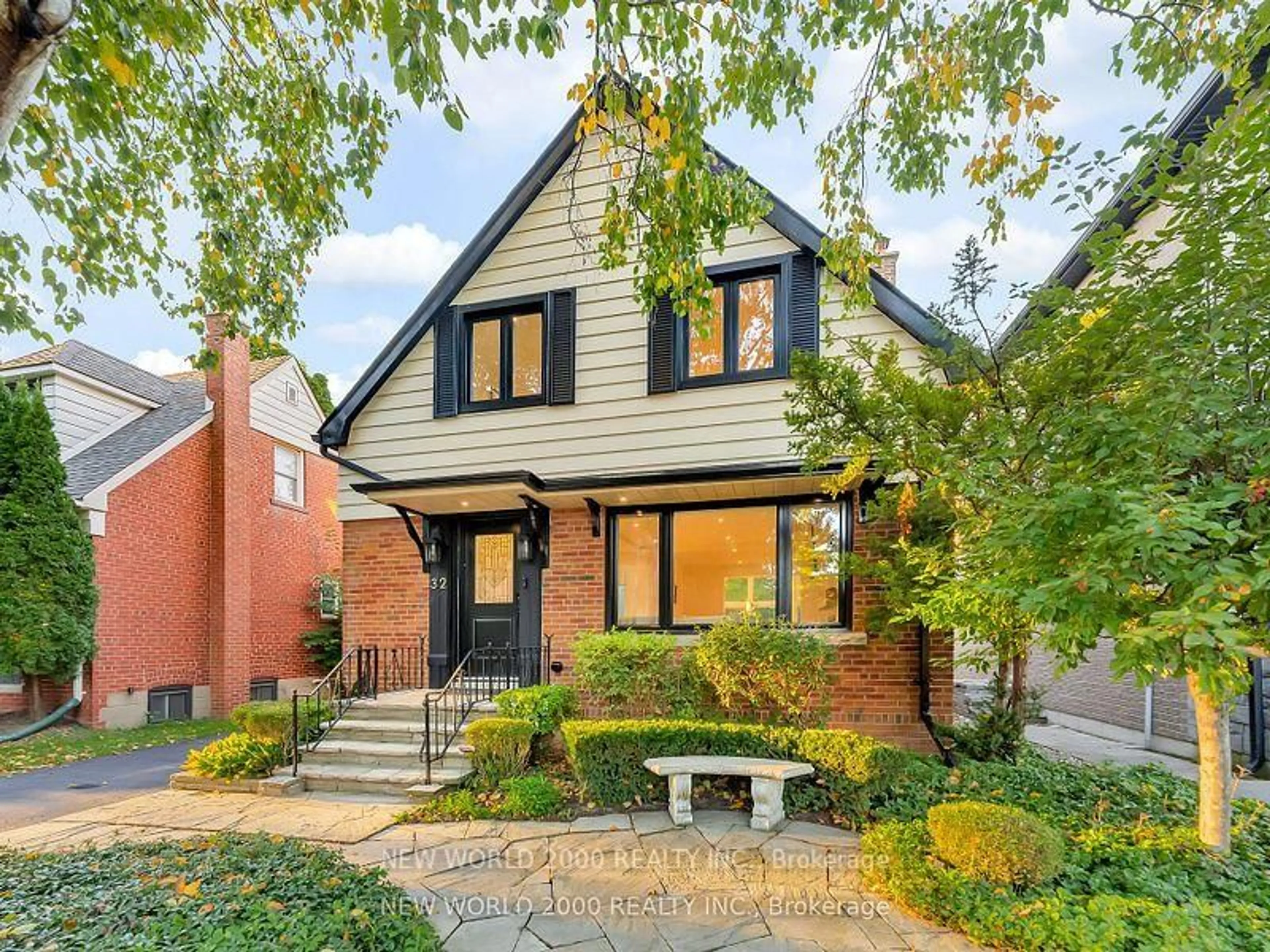 Home with brick exterior material, street for 32 Edwalter Ave, Toronto Ontario M8Y 1Z3