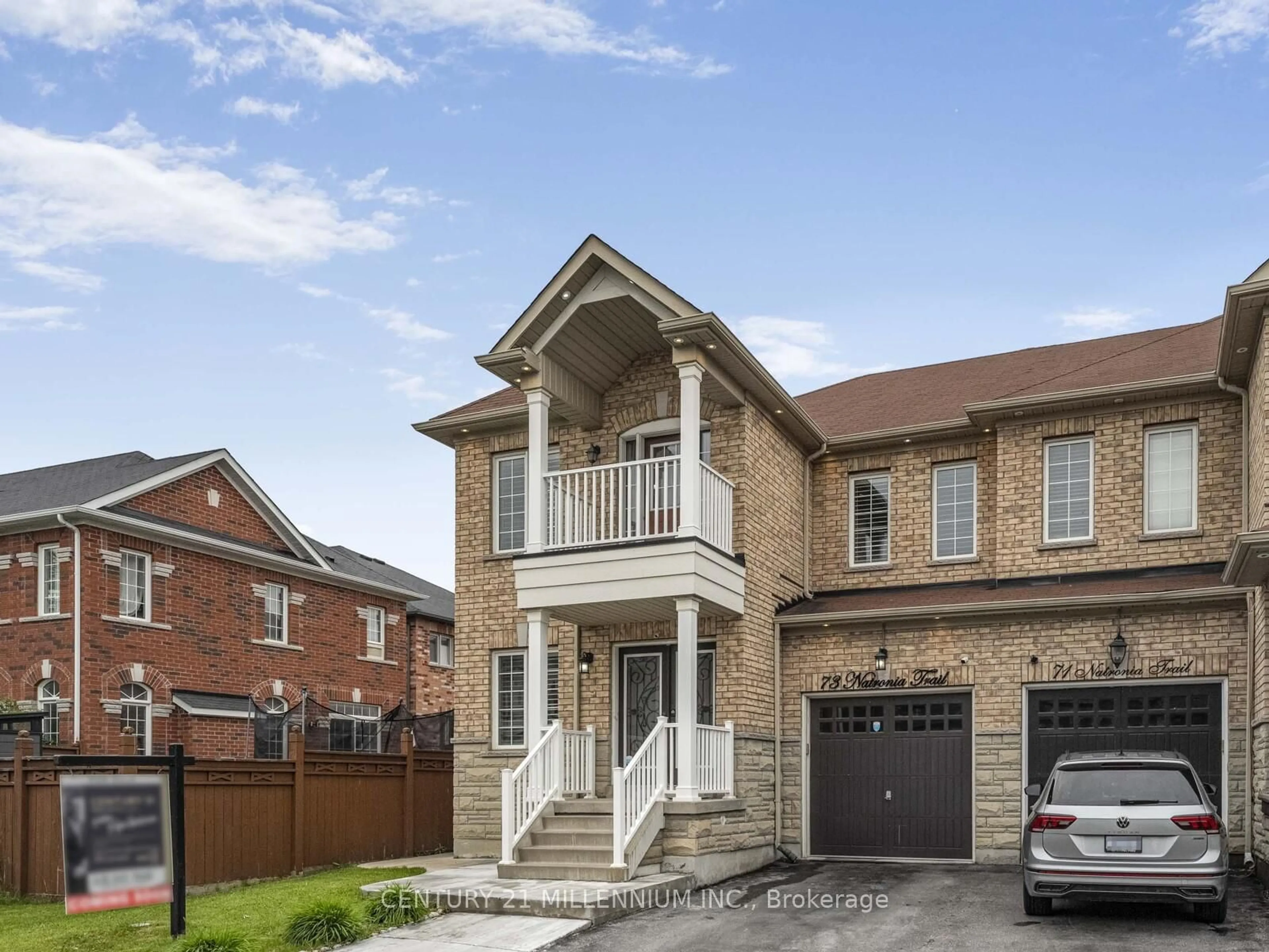 Home with brick exterior material, street for 73 Natronia Tr, Brampton Ontario L6P 3N8