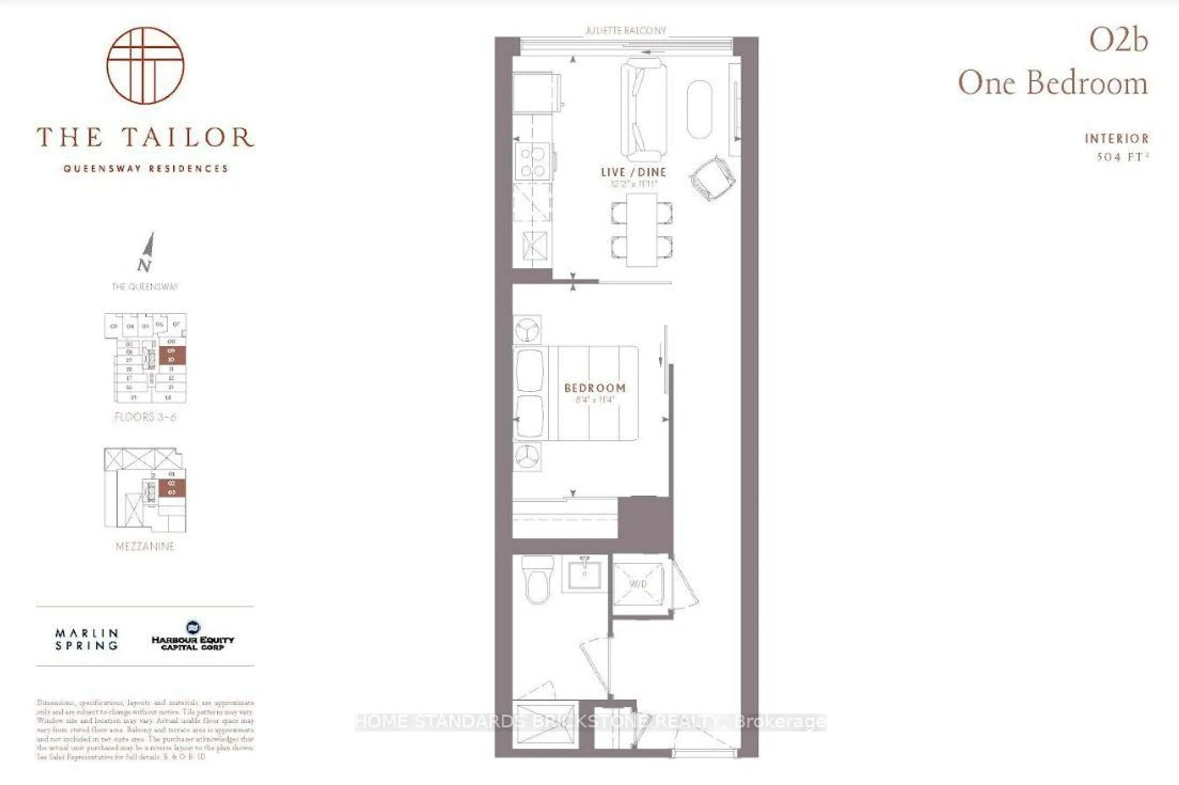 Floor plan for 1195 The Queensway #411, Toronto Ontario M8Z 0H1