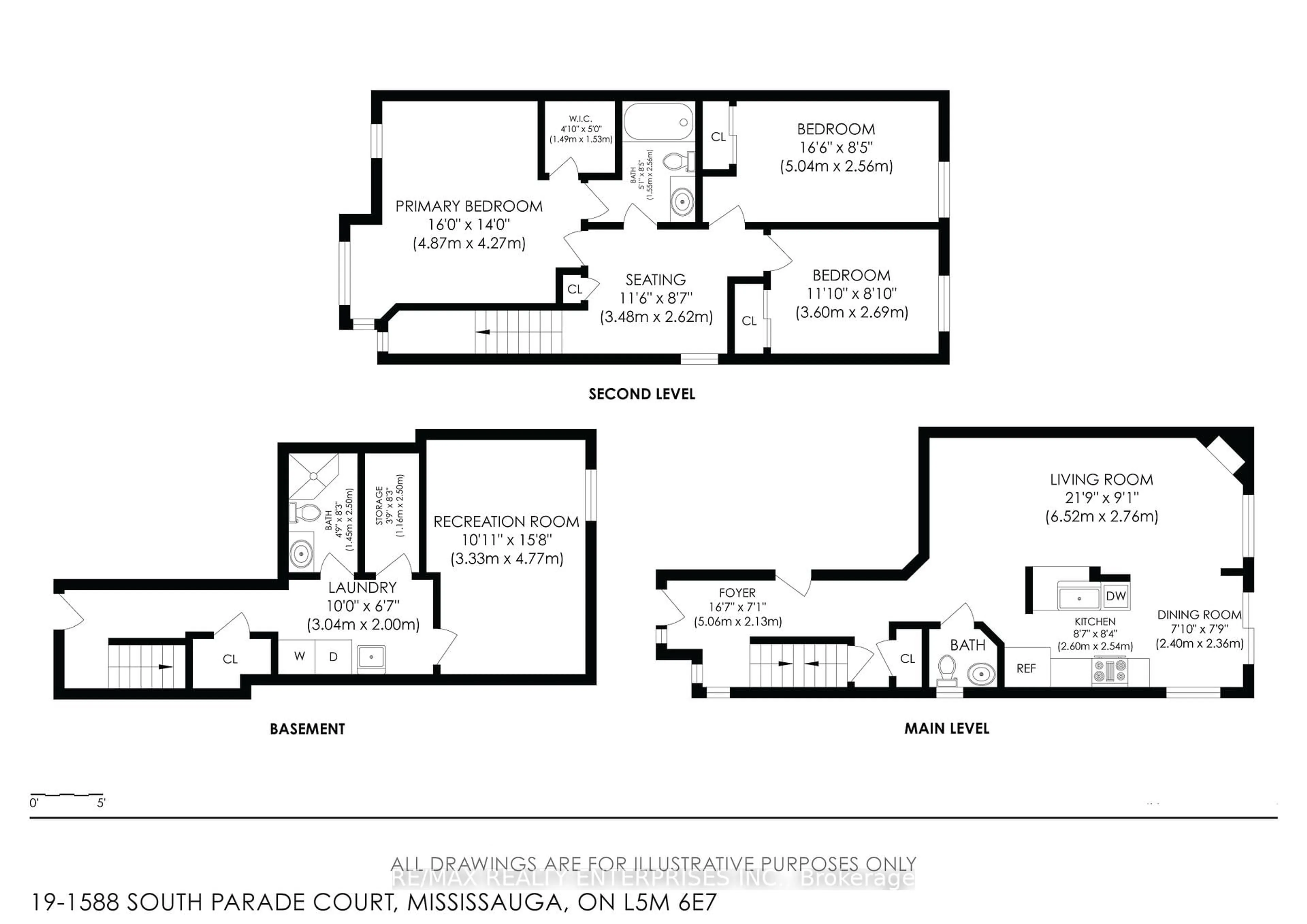 Floor plan for 1588 South Parade Crt #19, Mississauga Ontario L5M 6E7