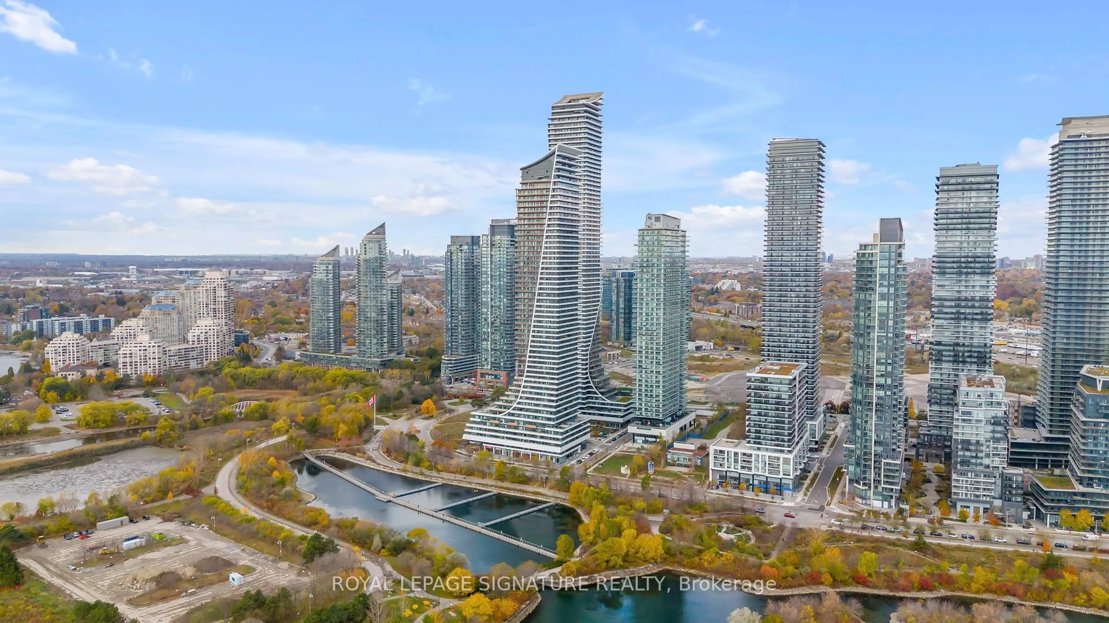A pic from outside/outdoor area/front of a property/back of a property/a pic from drone, city buildings view from balcony for 20 Shore Breeze Dr #4503, Toronto Ontario M8V 0C7