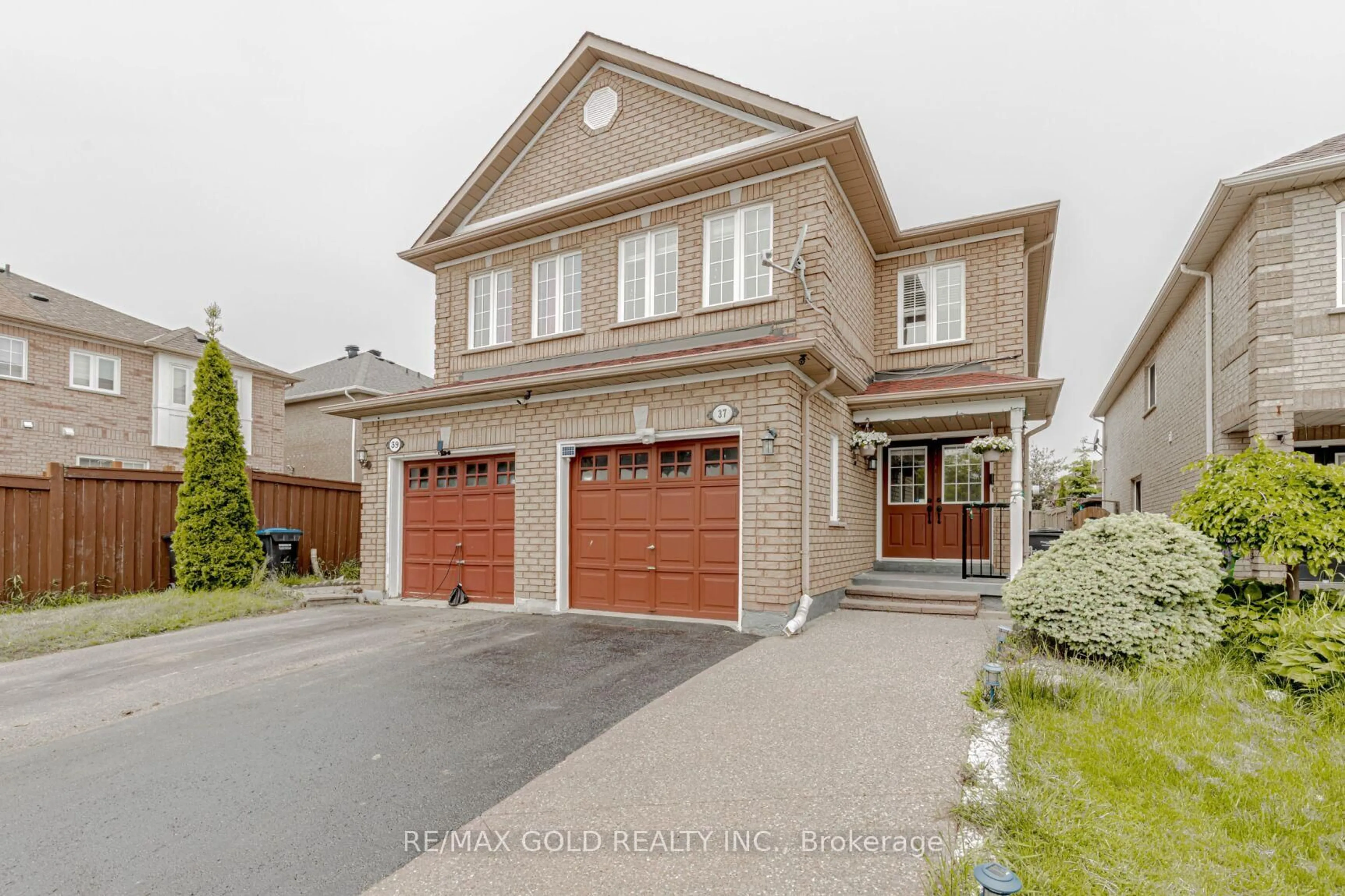 Home with brick exterior material, street for 37 Native Landing, Brampton Ontario L6X 5B1