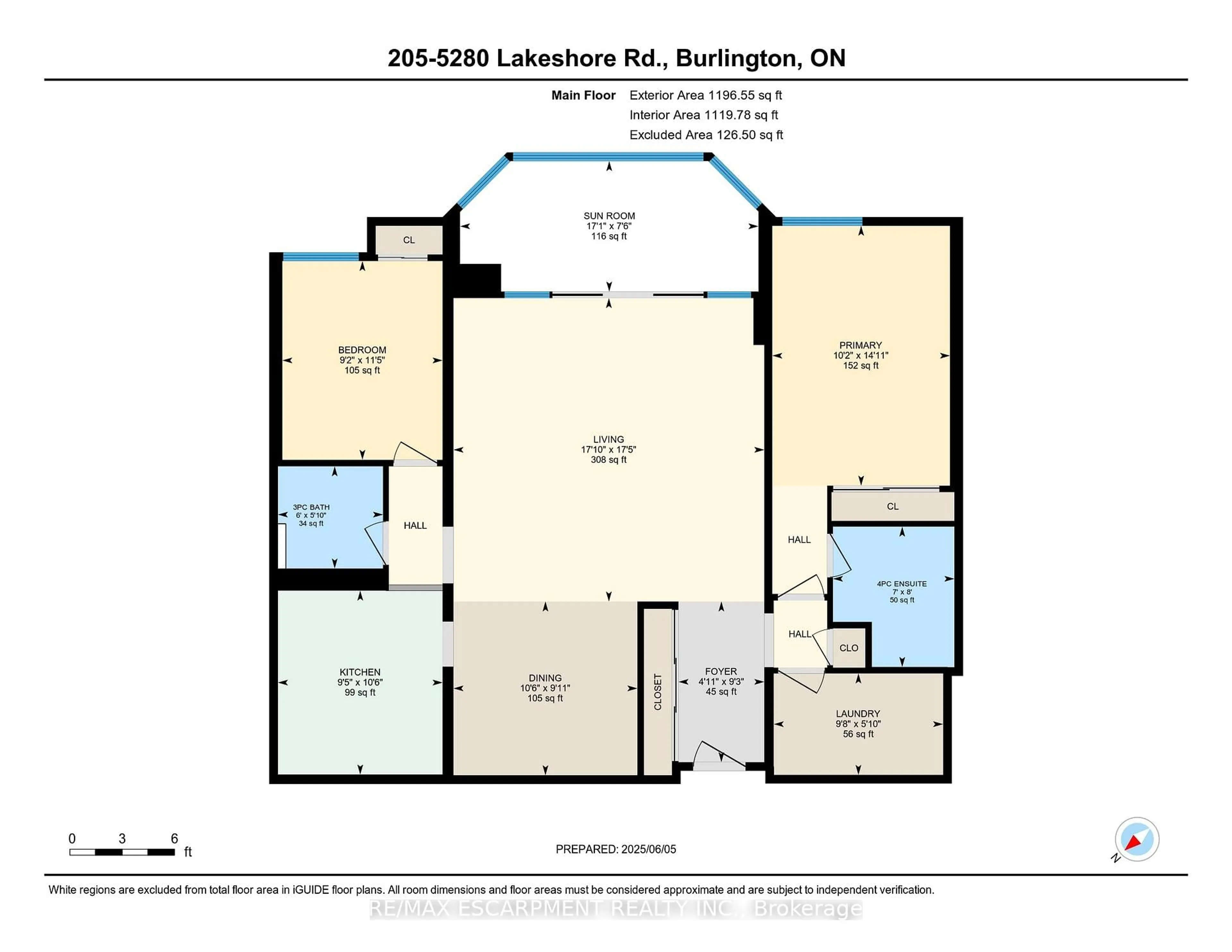 Floor plan for 5280 Lakeshore Rd #205, Burlington Ontario L7L 5R1