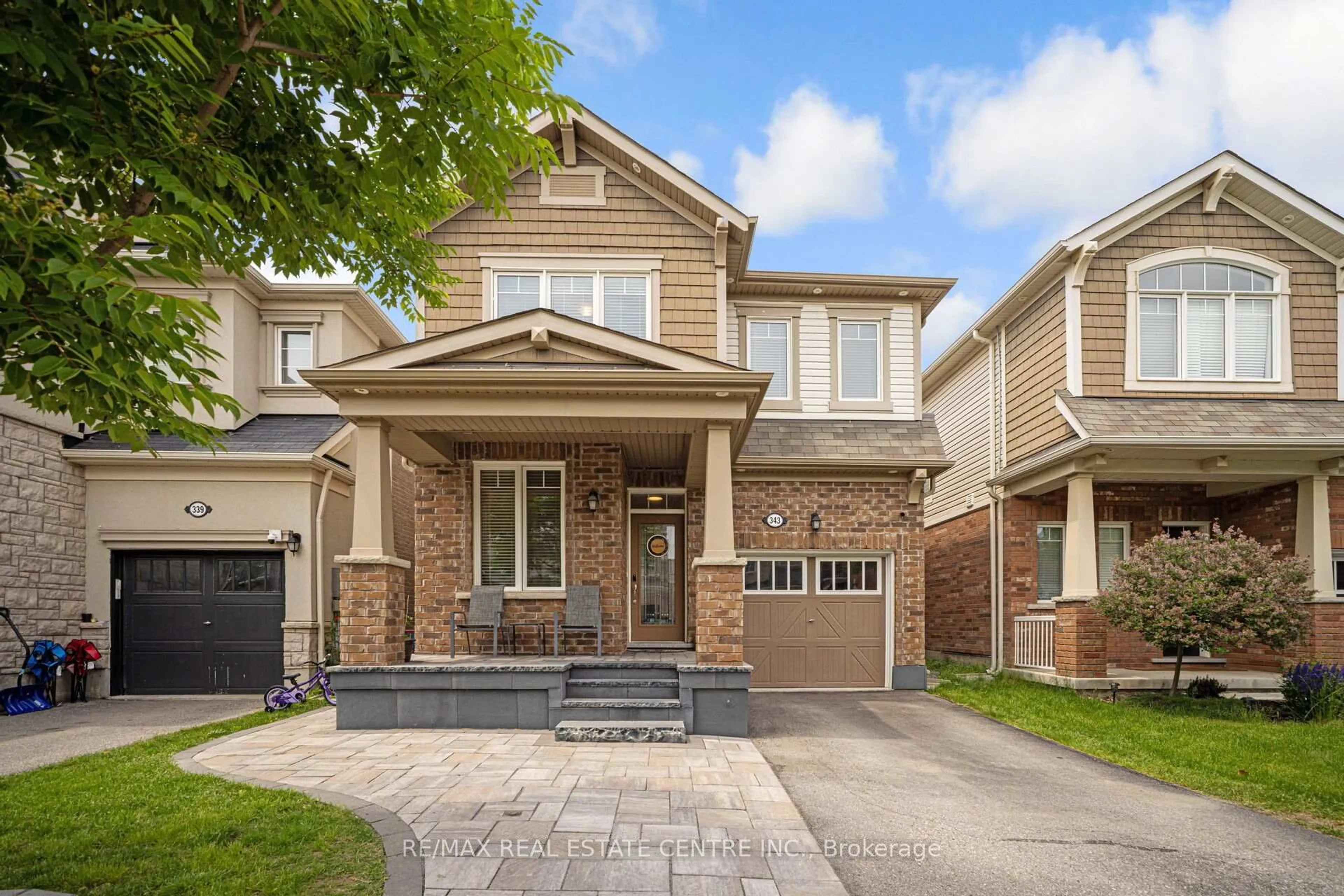Home with brick exterior material, street for 343 Emmett Landing, Milton Ontario L9E 0A6