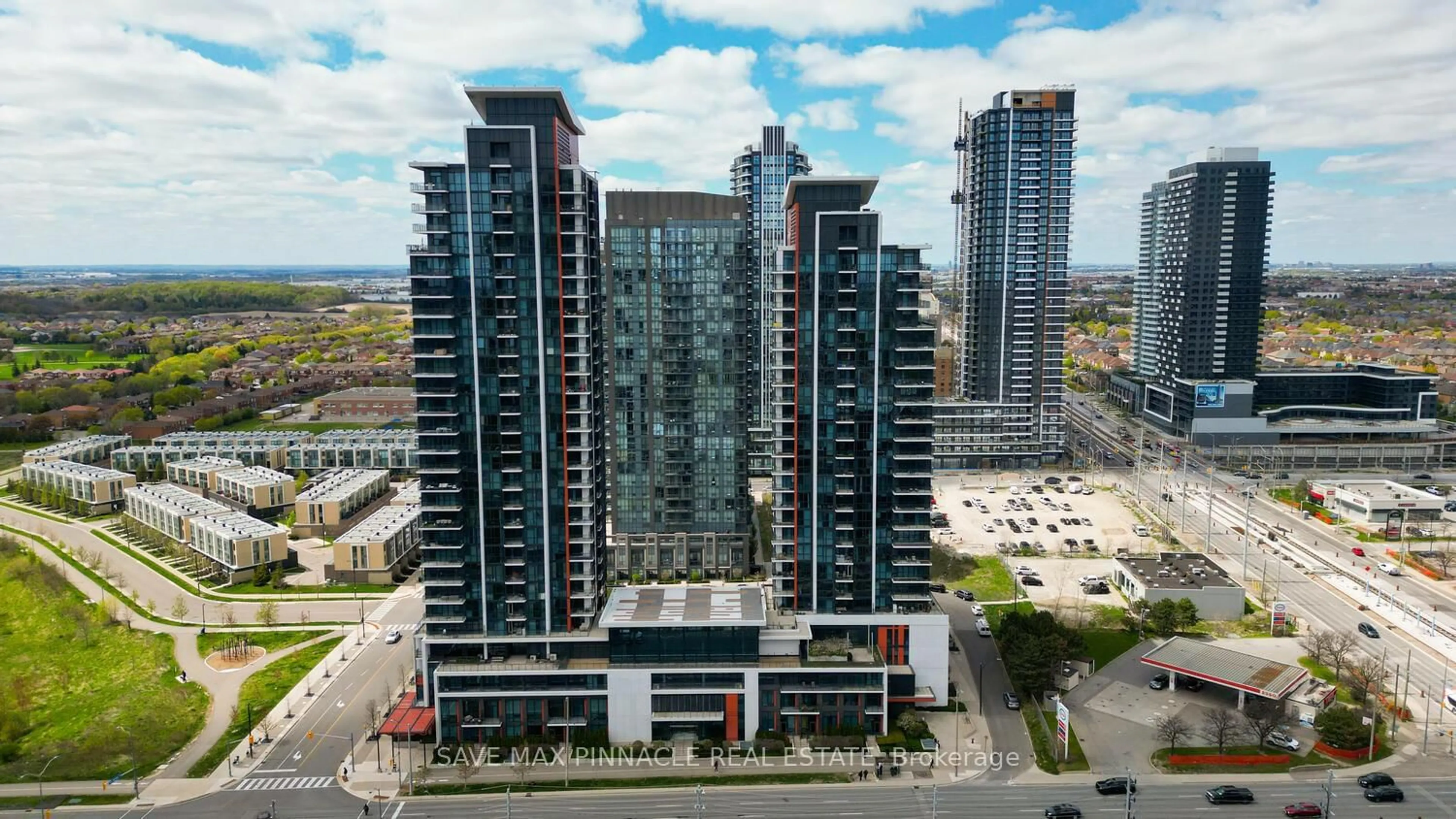 A pic from outside/outdoor area/front of a property/back of a property/a pic from drone, city buildings view from balcony for 75 Eglinton Ave #509, Mississauga Ontario L5R 0E5