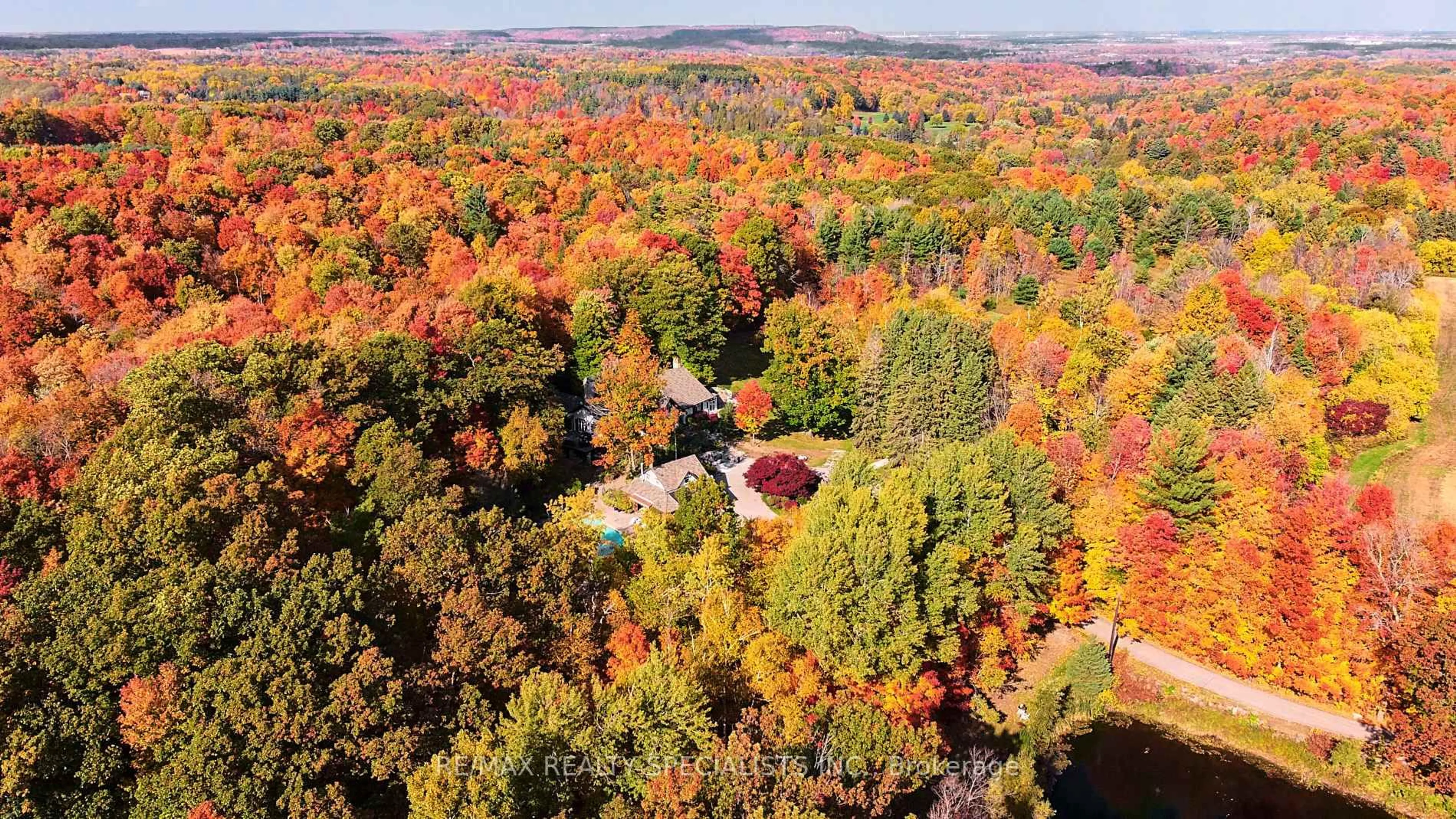 A pic from outside/outdoor area/front of a property/back of a property/a pic from drone, forest/trees view for 1251 Britannia Rd, Burlington Ontario L7P 0E7