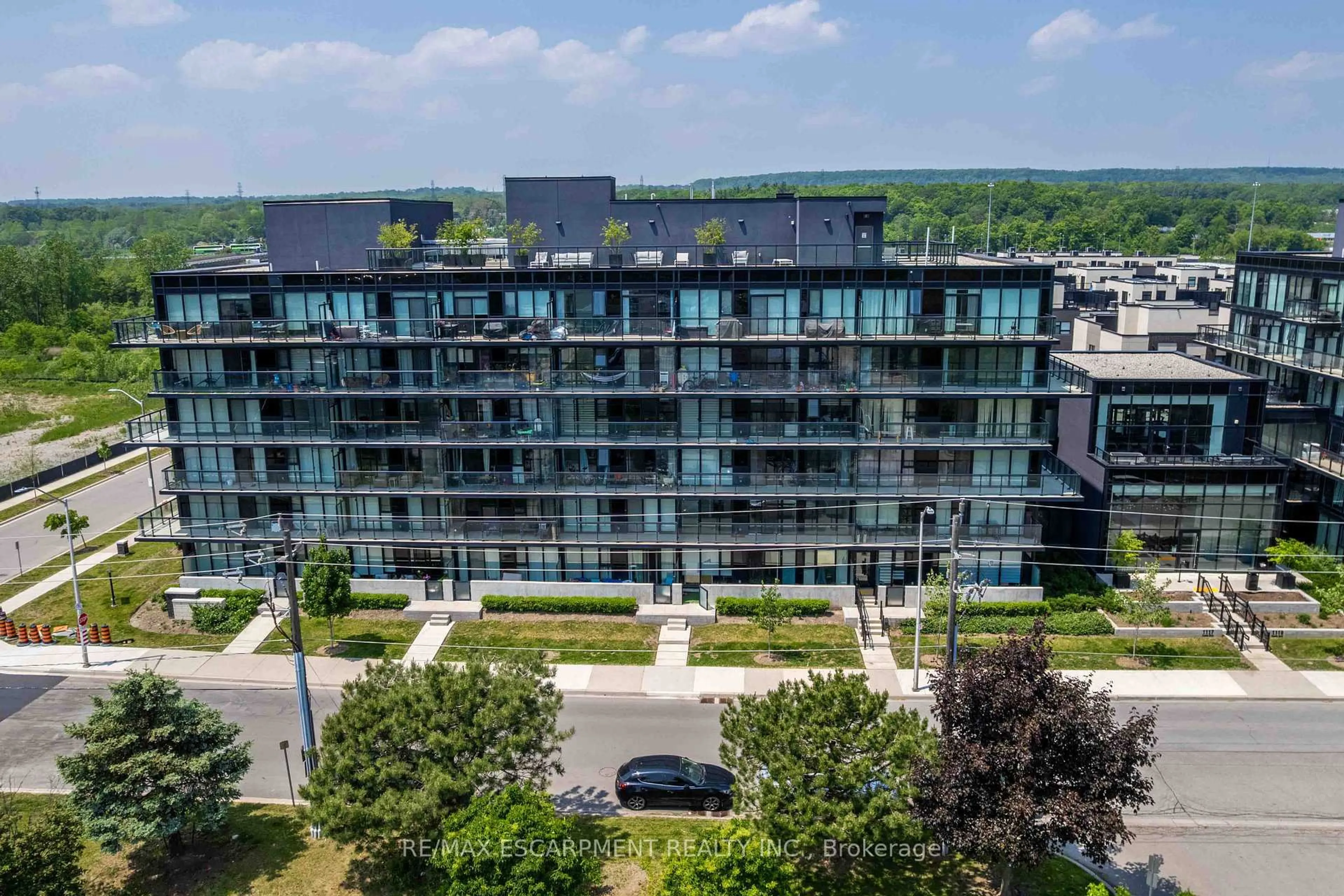 A pic from outside/outdoor area/front of a property/back of a property/a pic from drone, city buildings view from balcony for 1117 Cooke Blvd #A310, Burlington Ontario L7T 0C6