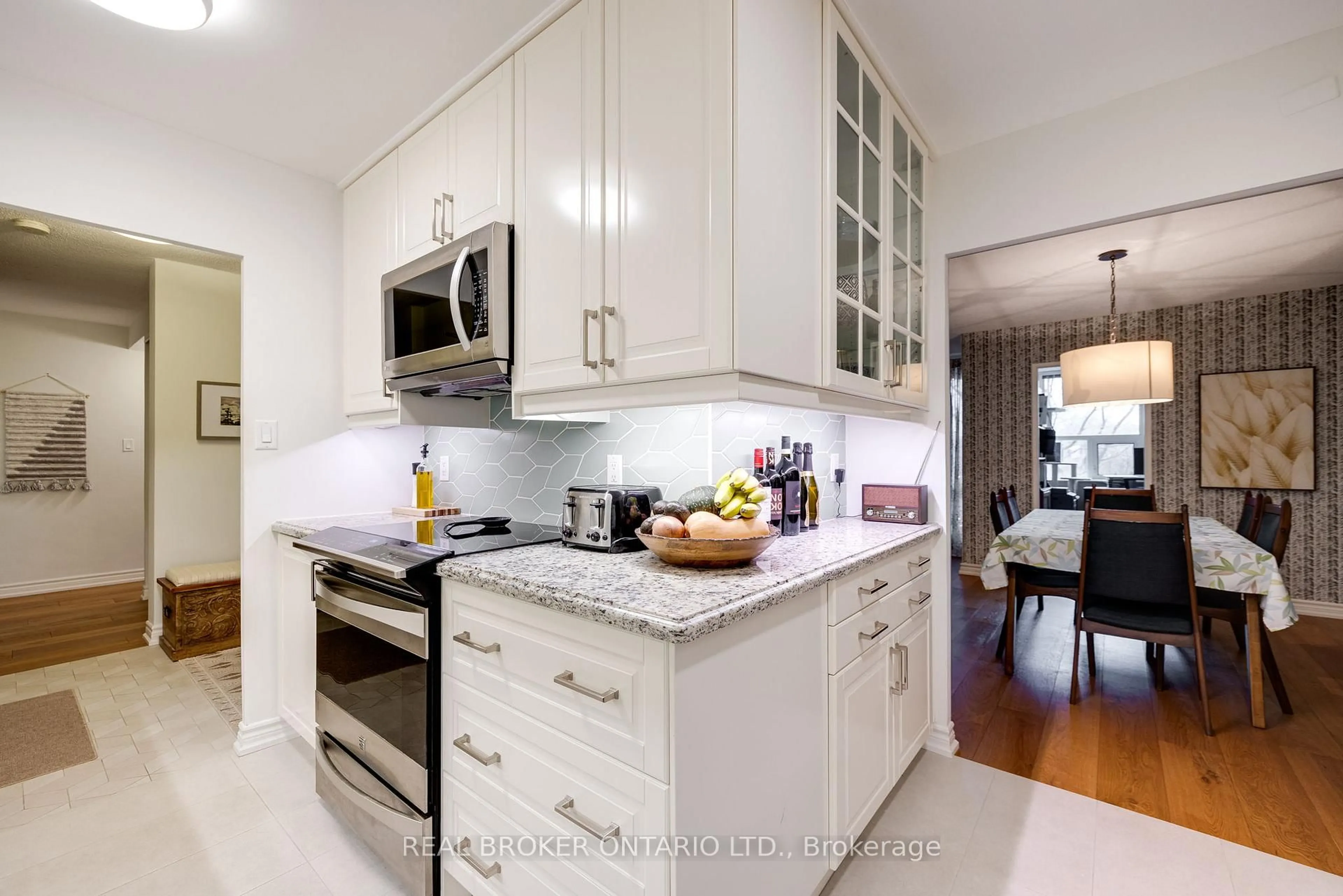 Contemporary kitchen, ceramic/tile floor for 716 The West Mall #309, Toronto Ontario M9C 4X6