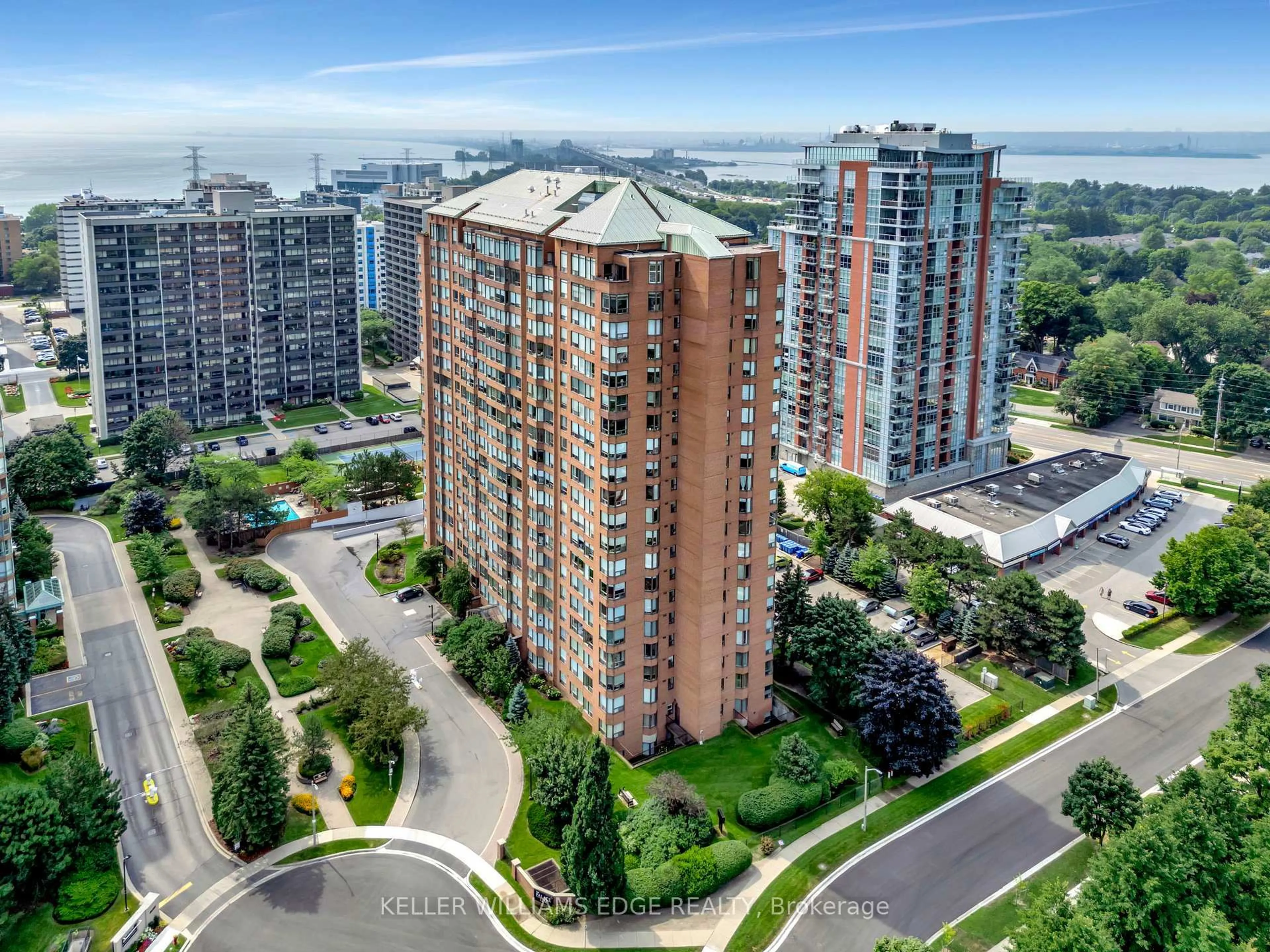 A pic from outside/outdoor area/front of a property/back of a property/a pic from drone, city buildings view from balcony for 1270 Maple Crossing Blvd #1502, Burlington Ontario L7S 2J3