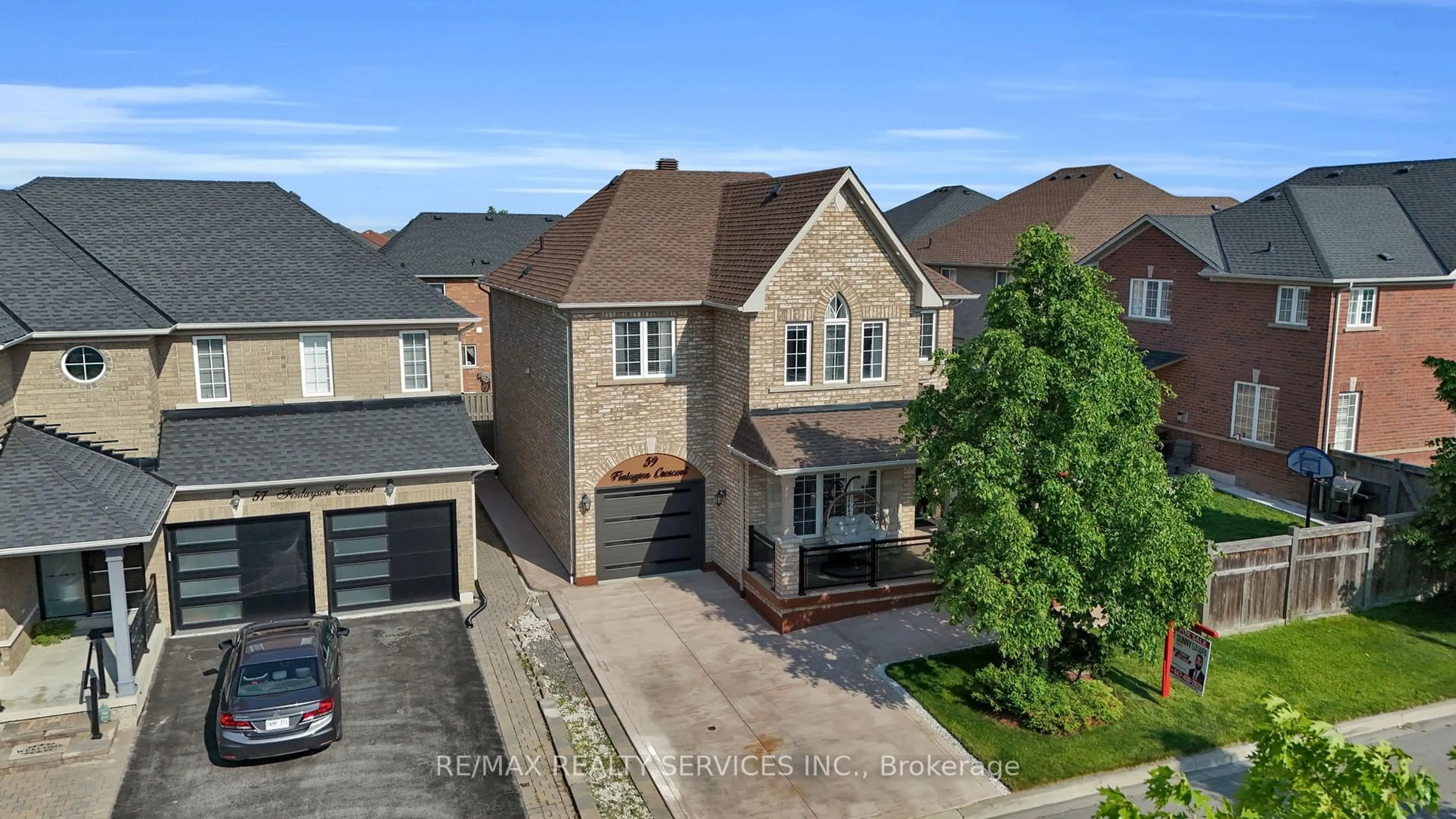 A pic from outside/outdoor area/front of a property/back of a property/a pic from drone, street for 59 Finlayson Cres, Brampton Ontario L6R 0L6