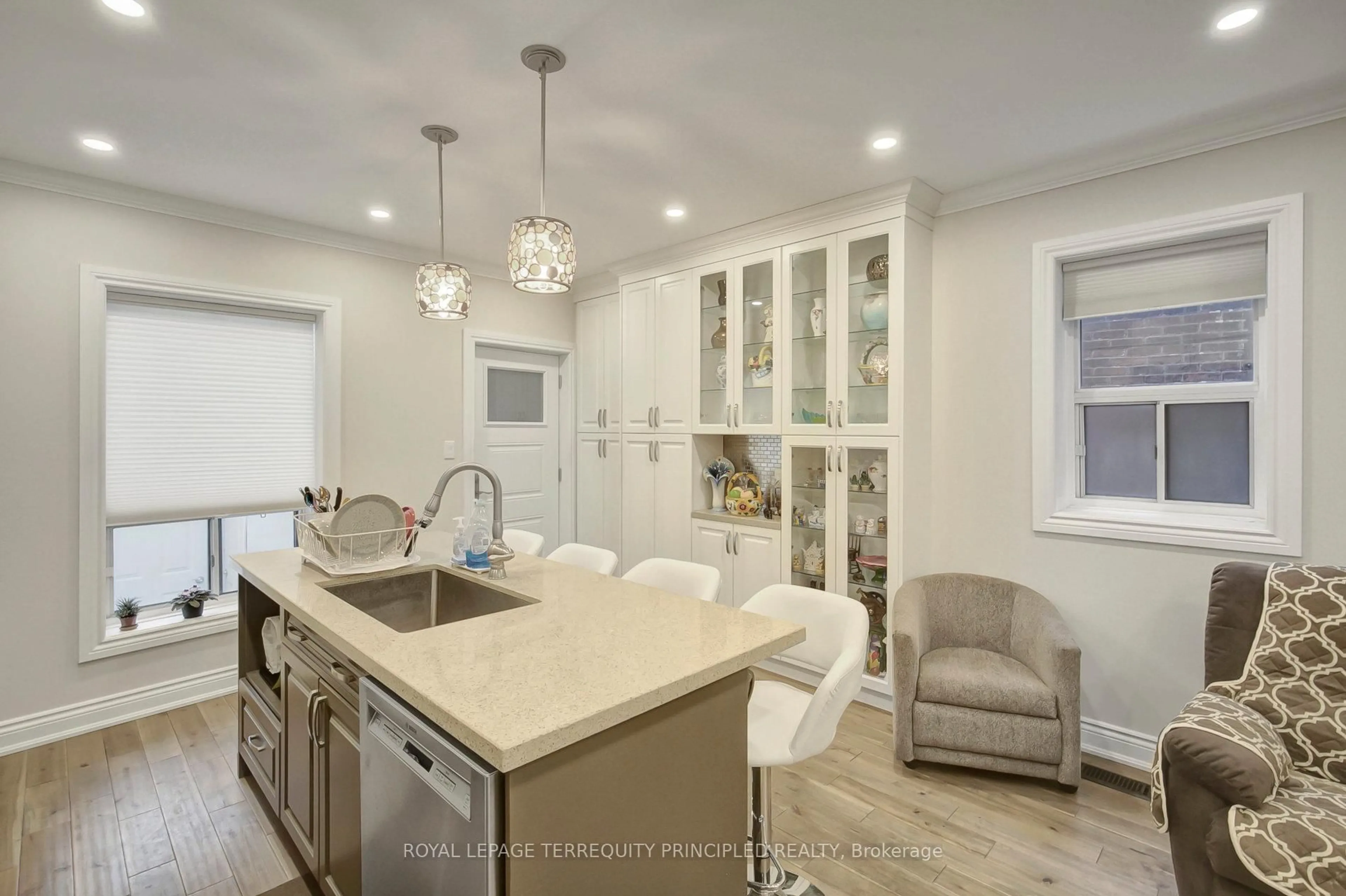 Open concept kitchen, ceramic/tile floor for 106 Laughton Ave, Toronto Ontario M6N 2X2