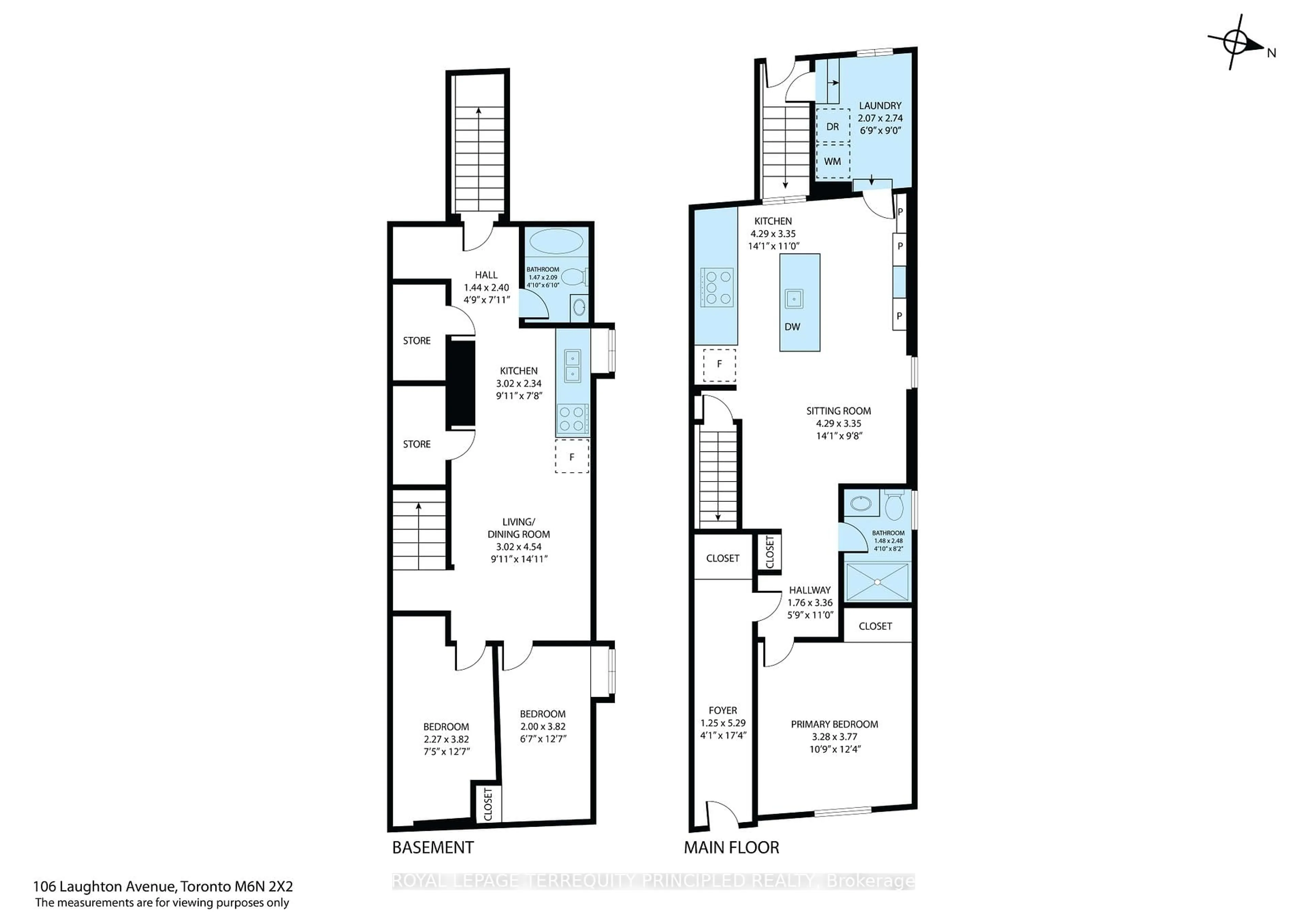 Floor plan for 106 Laughton Ave, Toronto Ontario M6N 2X2