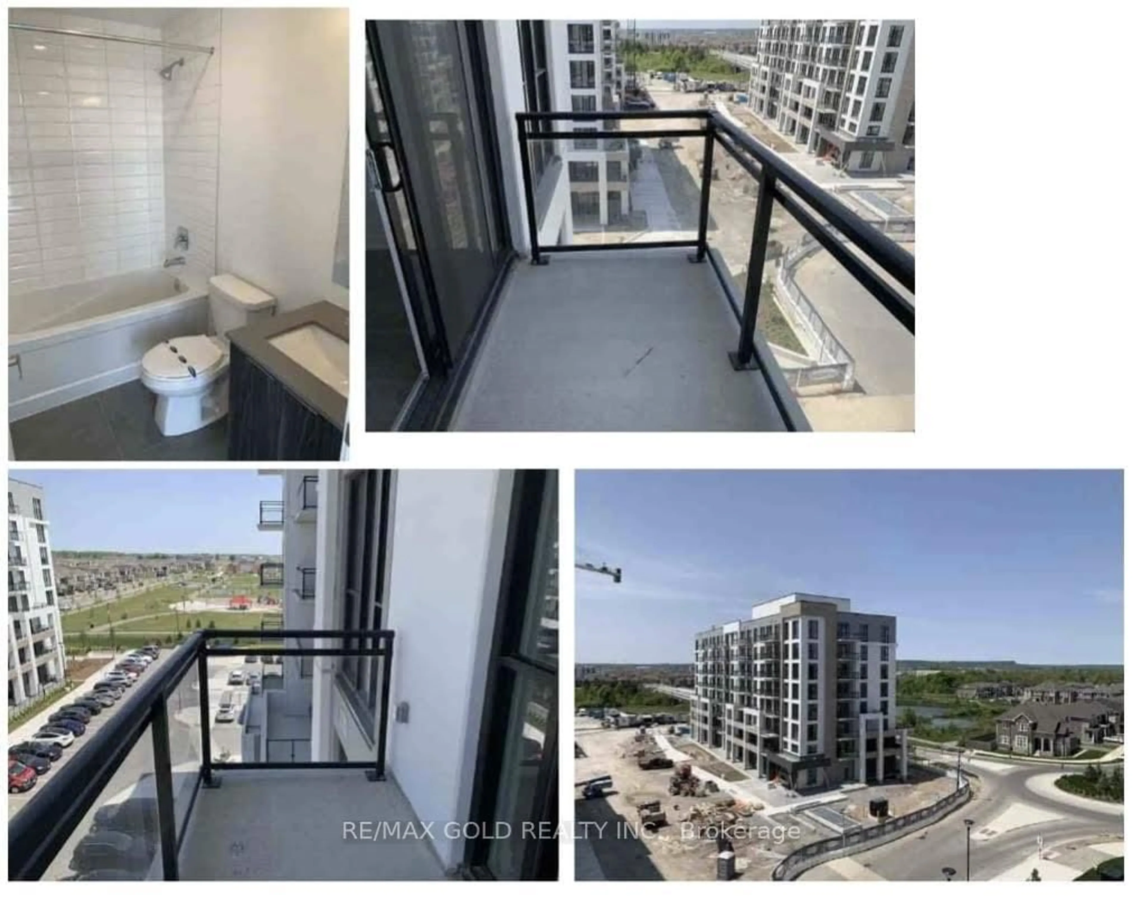 Balcony in the apartment, city buildings view from balcony for 760 Whitlock Ave #B605, Milton Ontario L9E 1S9