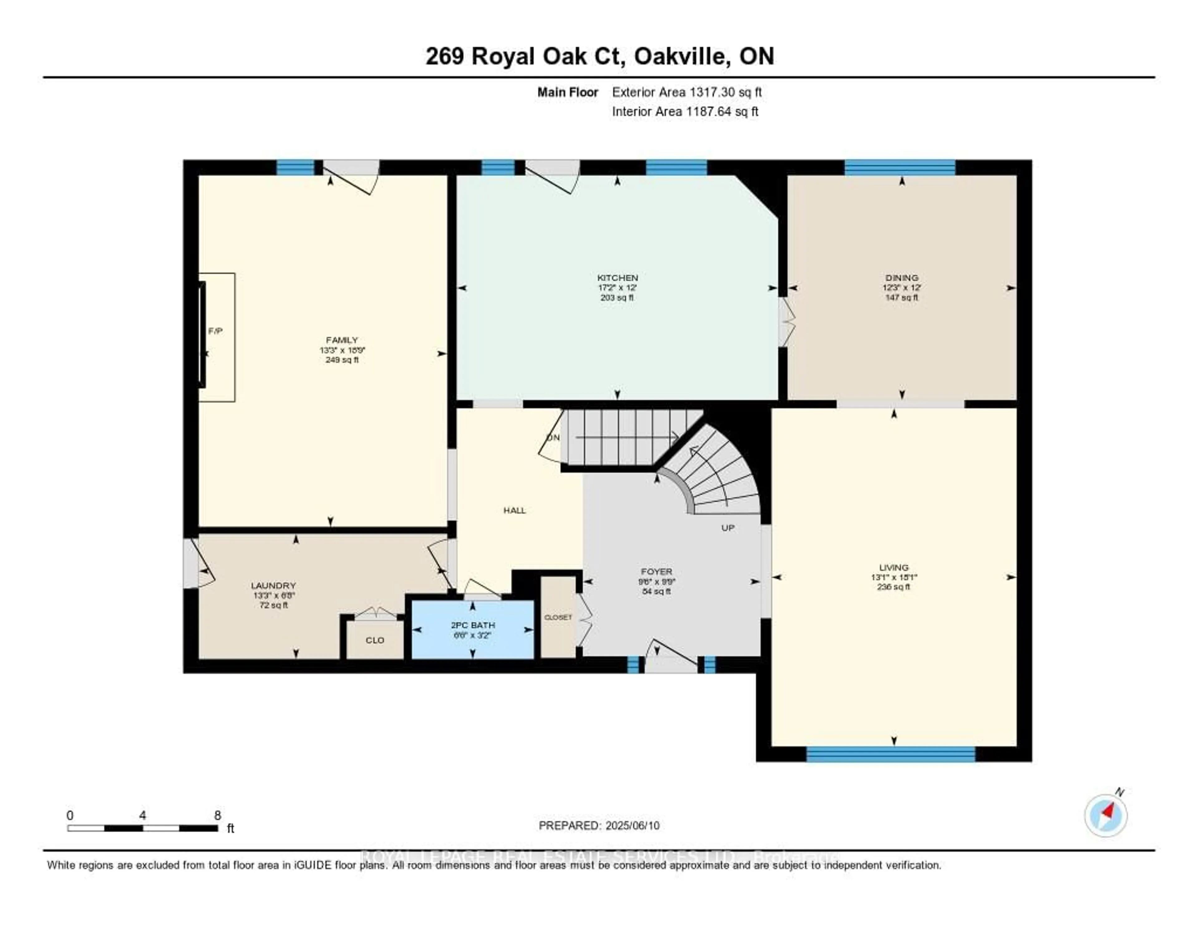Floor plan for 269 Royal Oak Crt, Oakville Ontario L6H 3A8