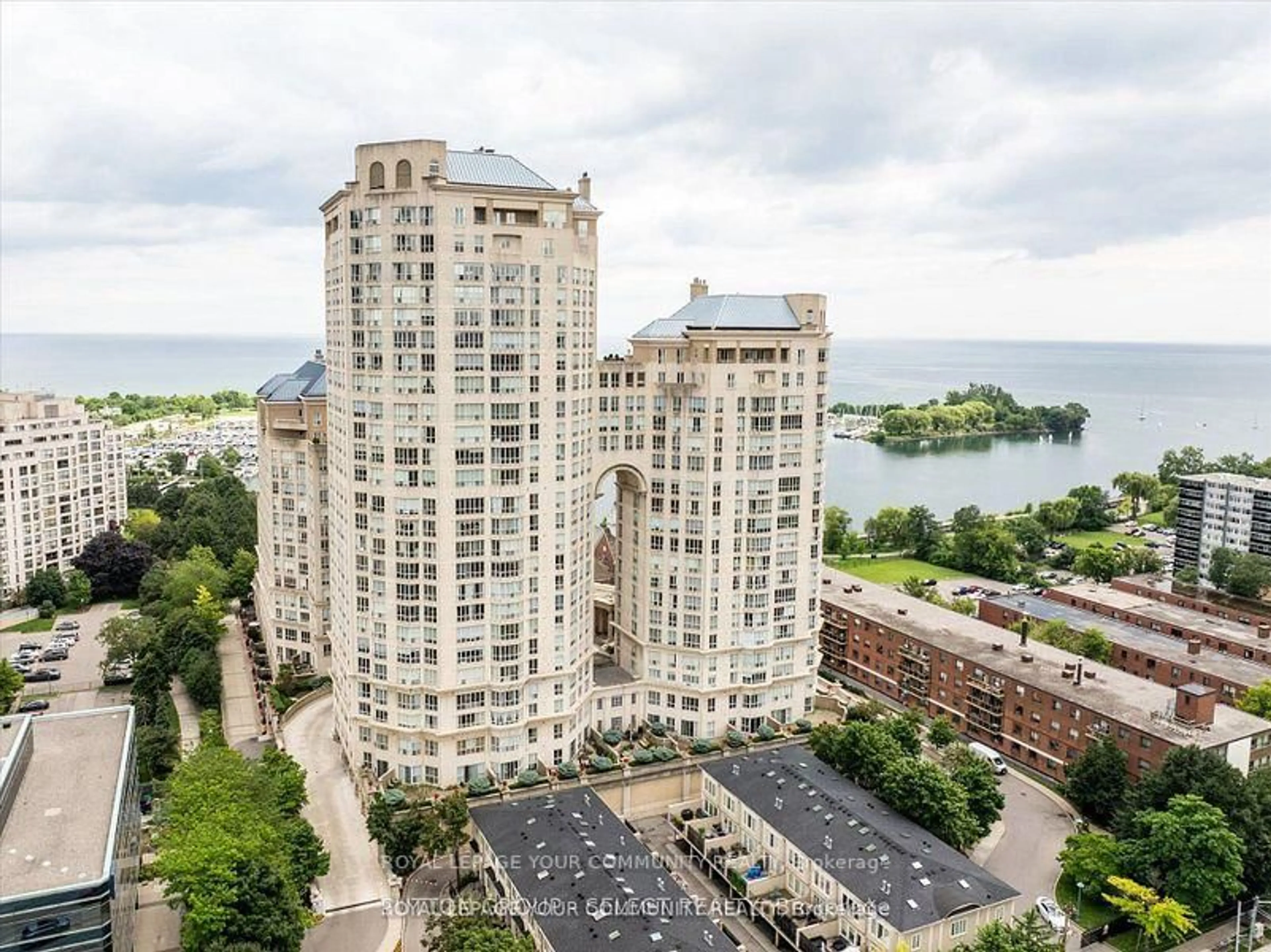 A pic from outside/outdoor area/front of a property/back of a property/a pic from drone, city buildings view from balcony for 2285 Lake Shore Blvd #2309, Toronto Ontario M8V 3X9