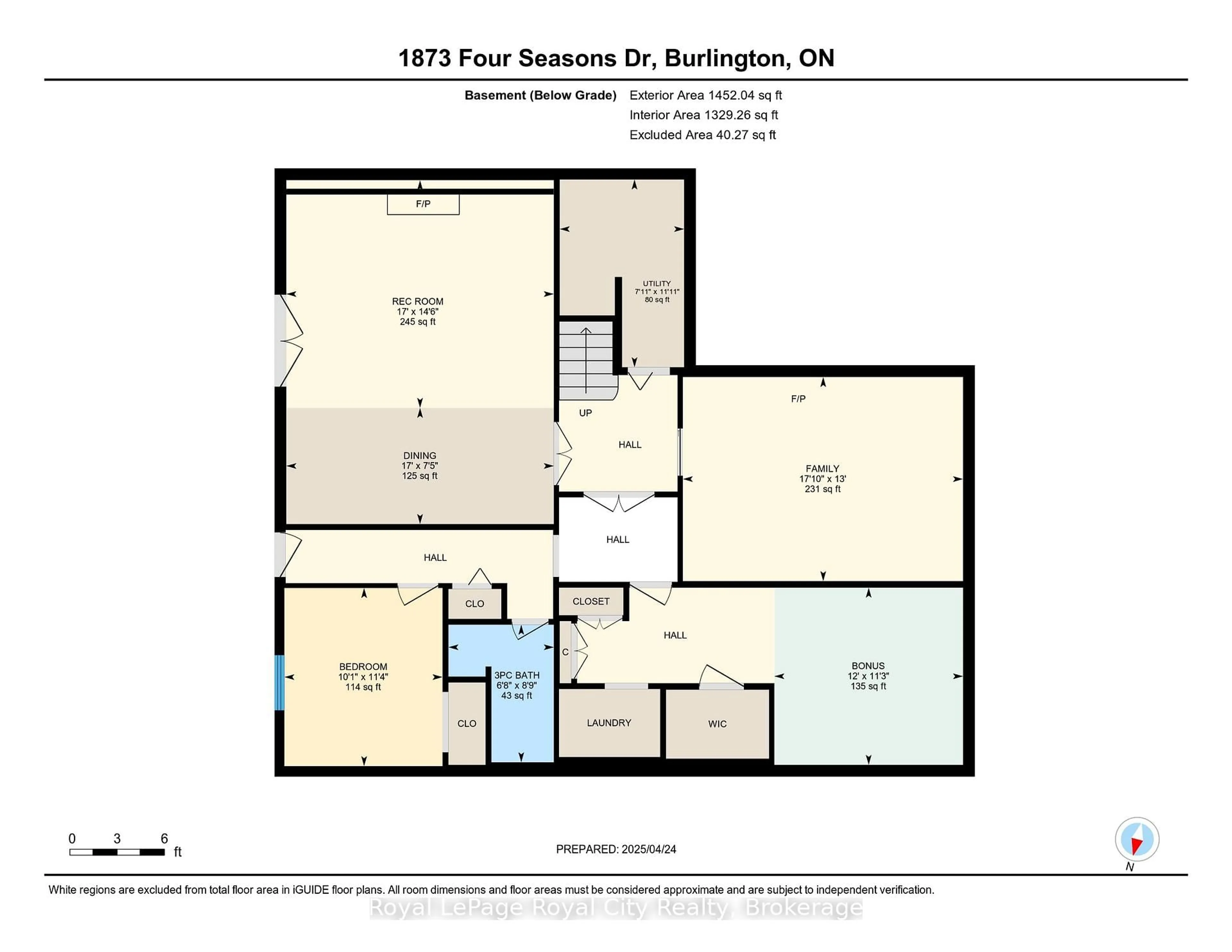 Floor plan for 1873 Four Seasons Dr, Burlington Ontario L7P 3B1